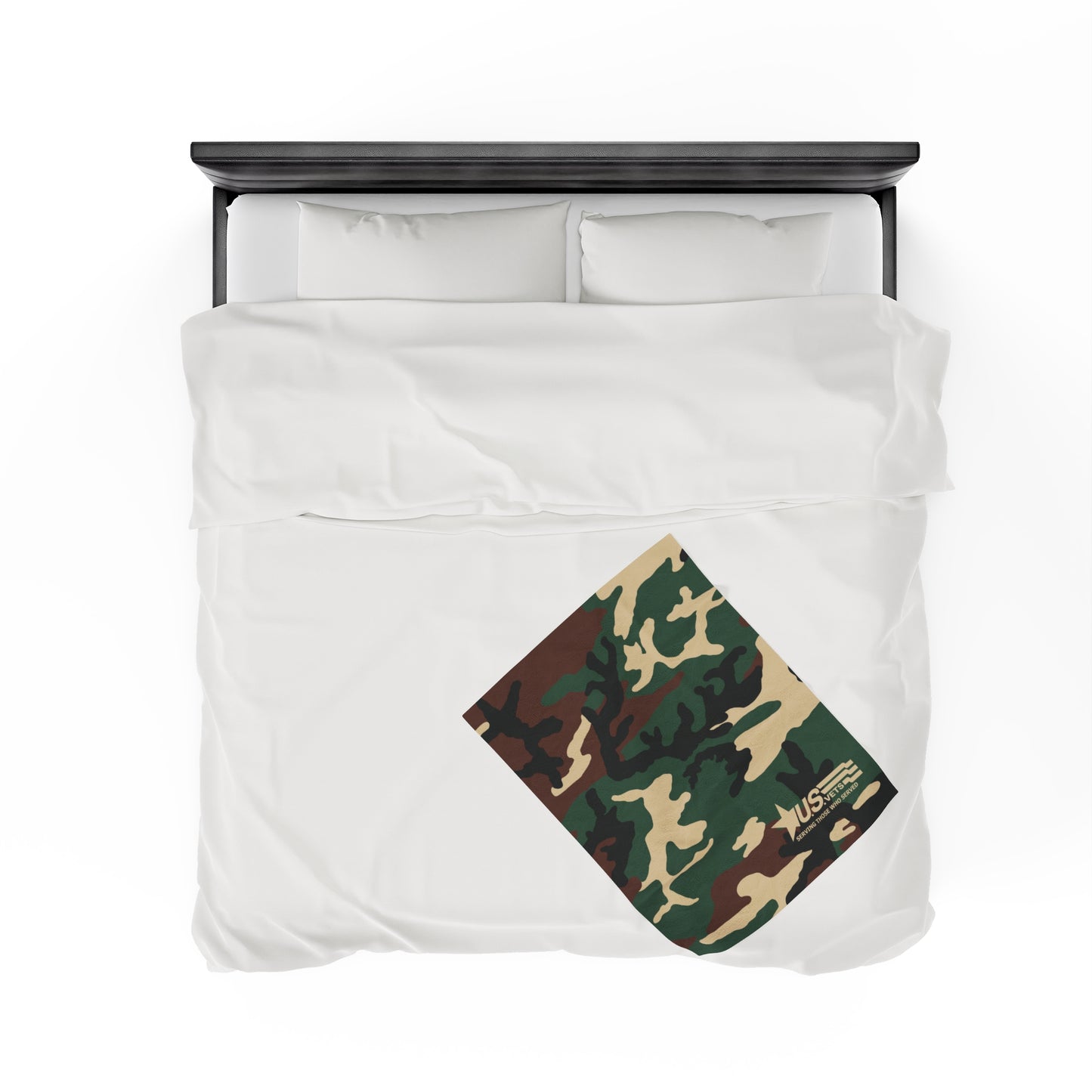 U.S.VETS Camo Print Velveteen Plush Blanket (Multiple Sizes!)