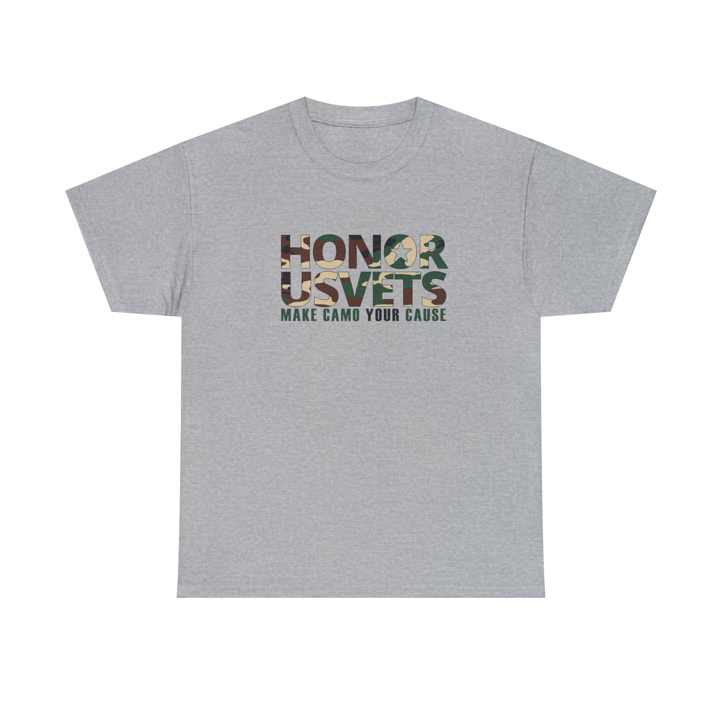 HONORUSVETS Camo Crew Neck Heavy Cotton Tee
