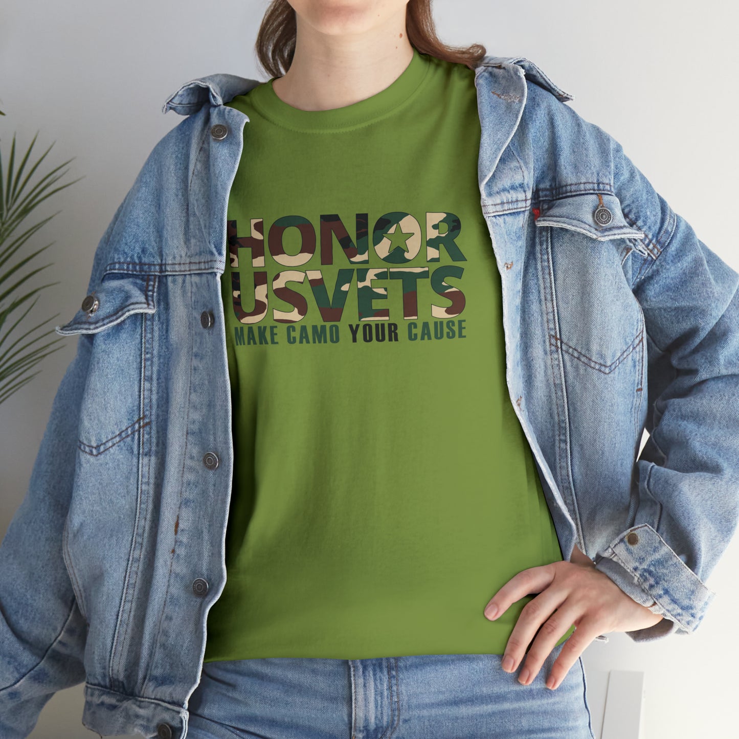 HONORUSVETS Camo Crew Neck Heavy Cotton Tee