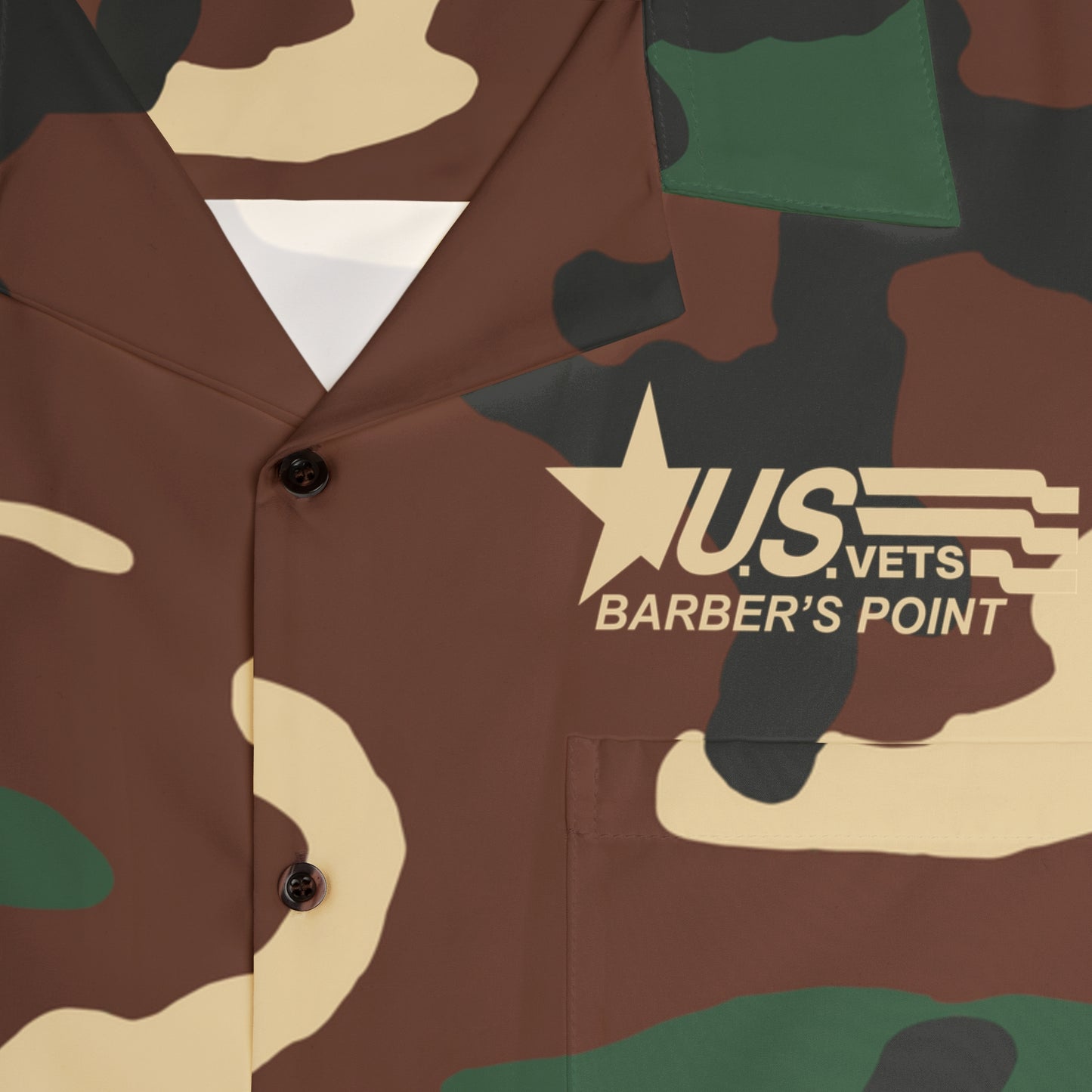 BARBER'S POINT Camo Hawaiian Shirt