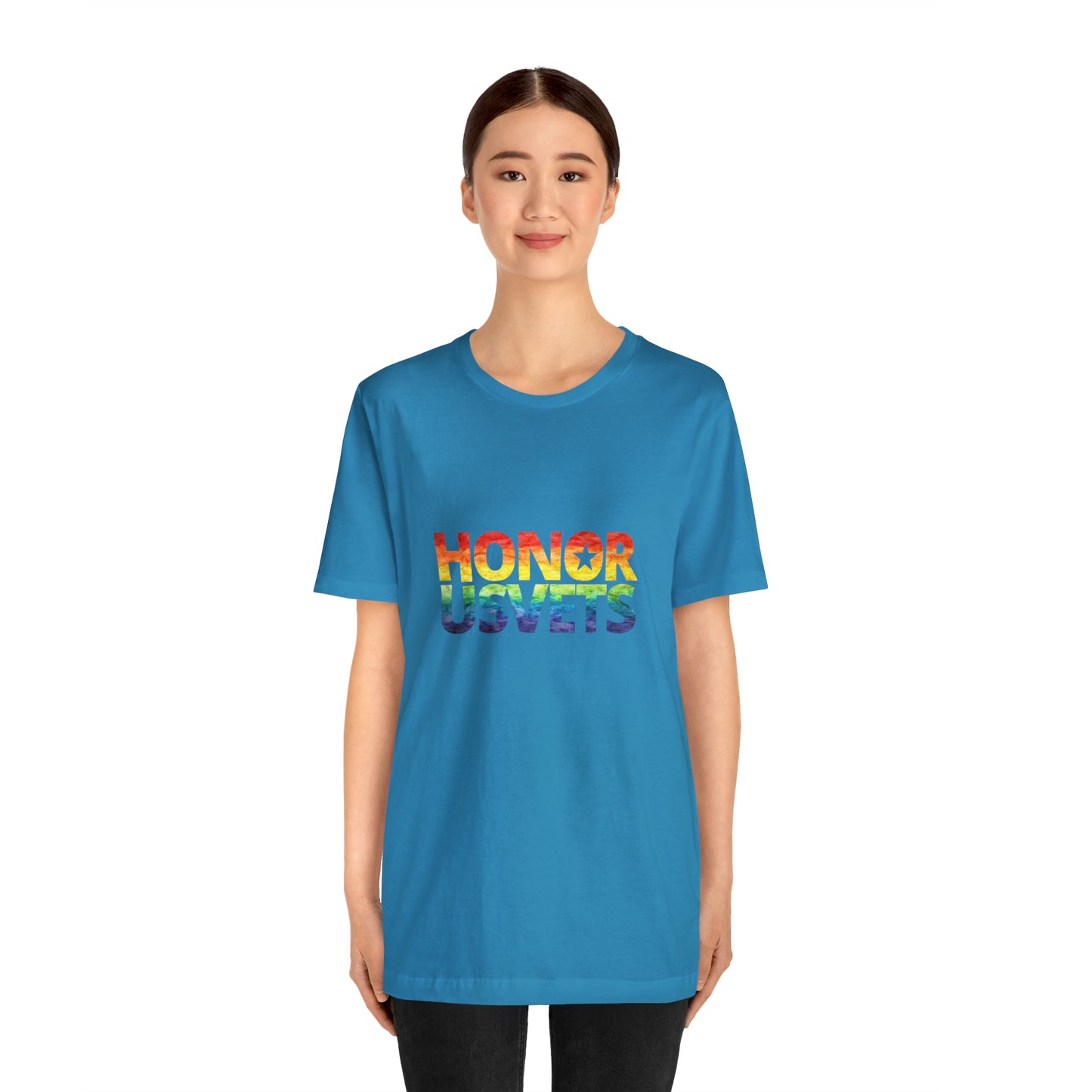 HONORUSVETS Pride Rainbow Premium Crew Neck Adult Tee