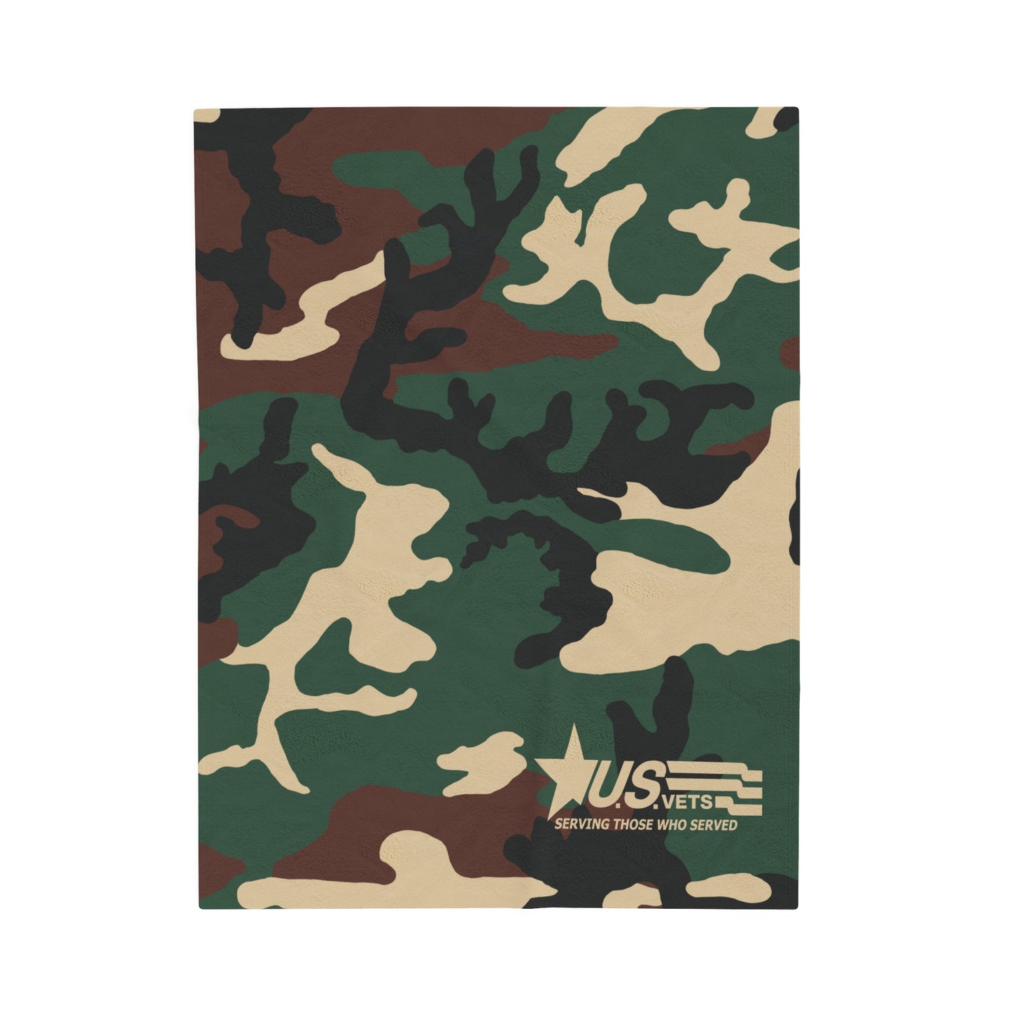 U.S.VETS Camo Print Velveteen Plush Blanket (Multiple Sizes!)