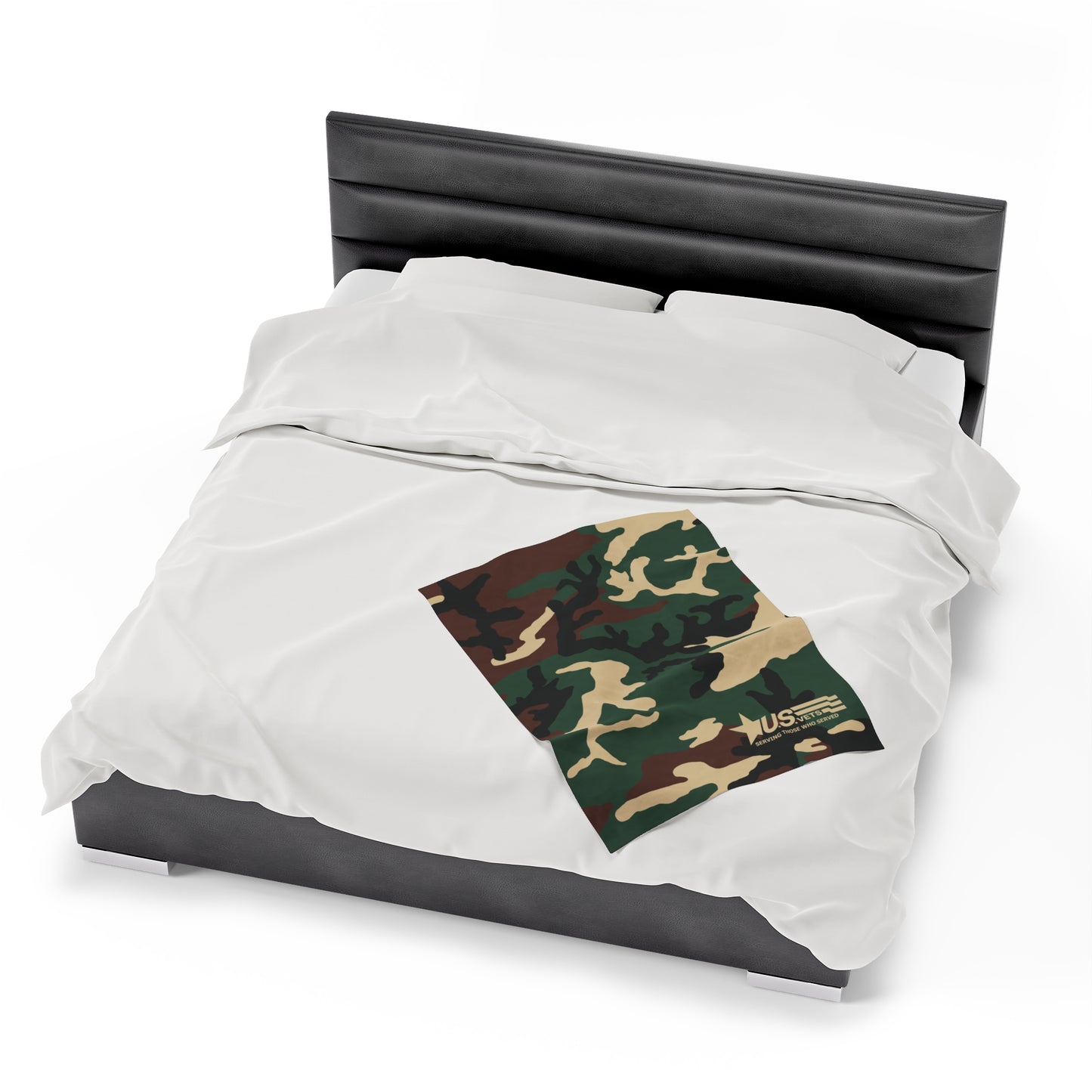 U.S.VETS Camo Print Velveteen Plush Blanket (Multiple Sizes!)