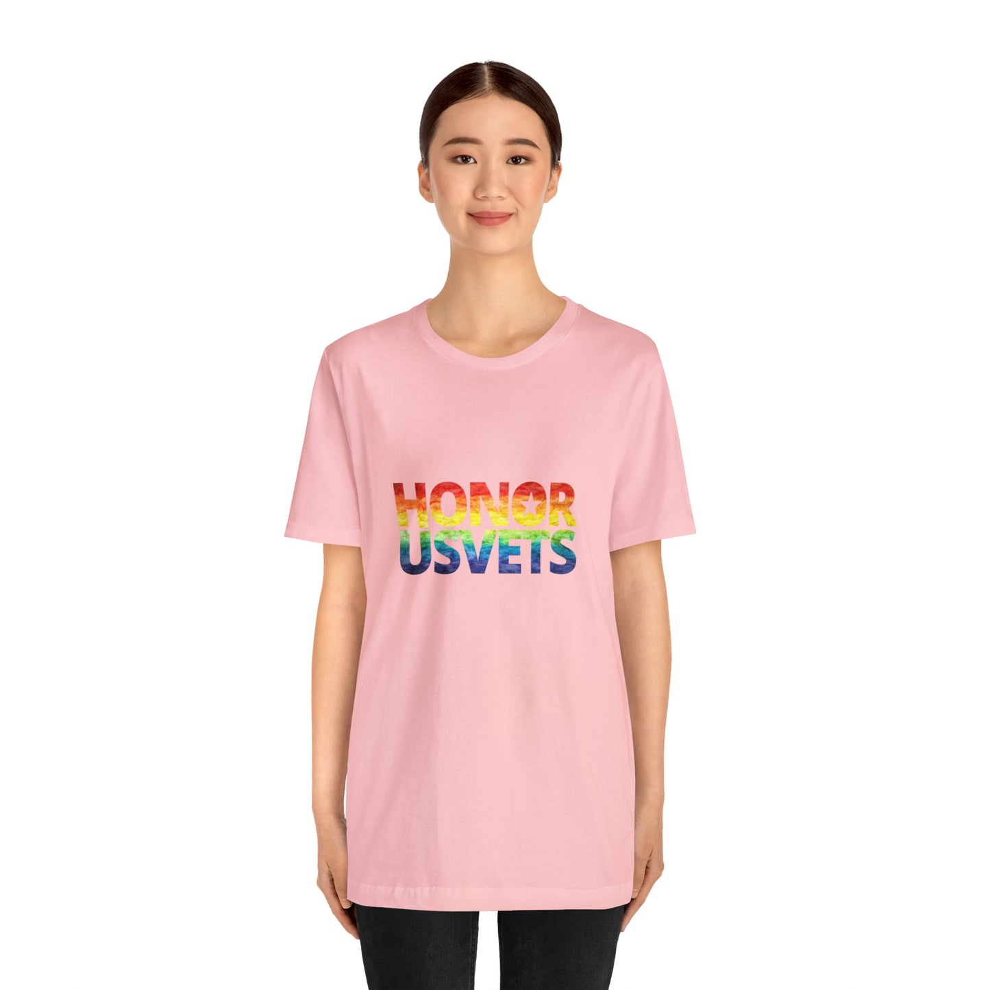 HONORUSVETS Pride Rainbow Premium Crew Neck Adult Tee