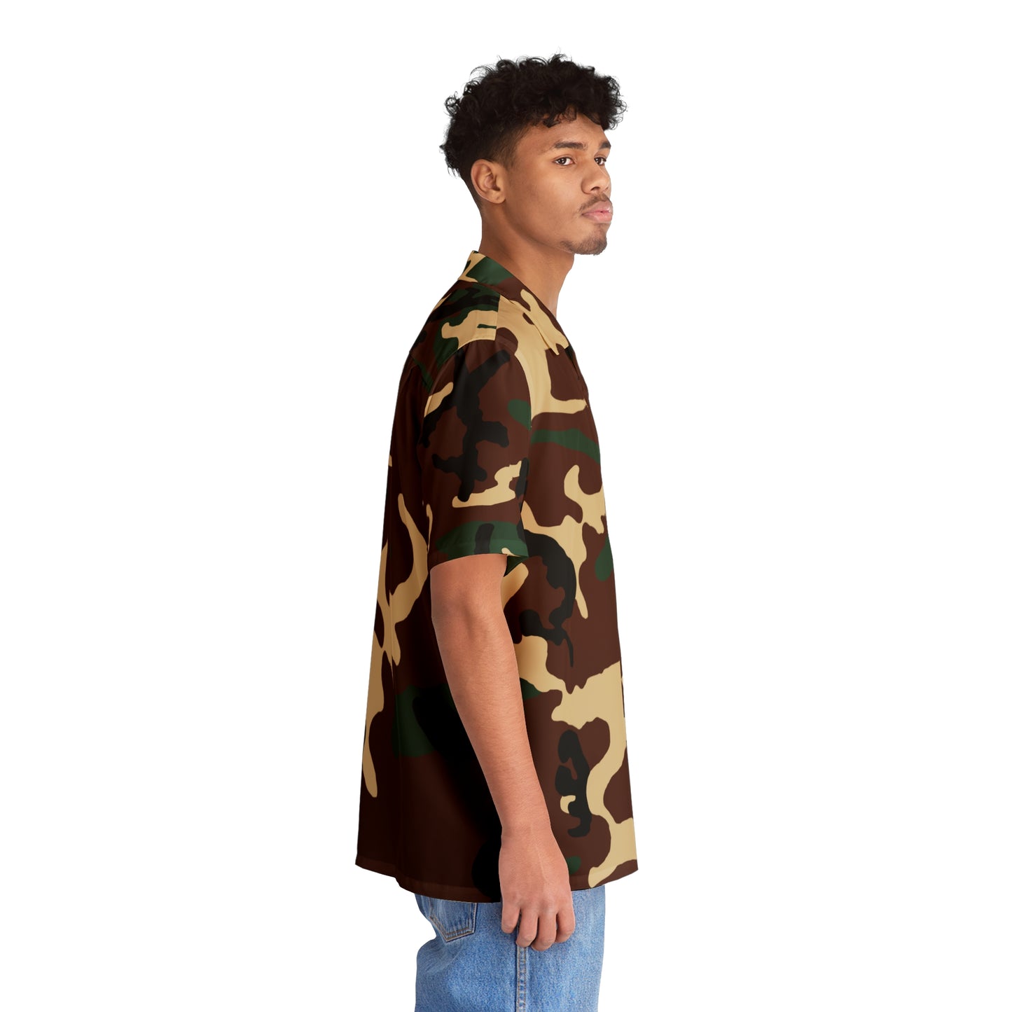 BARBER'S POINT Camo Hawaiian Shirt