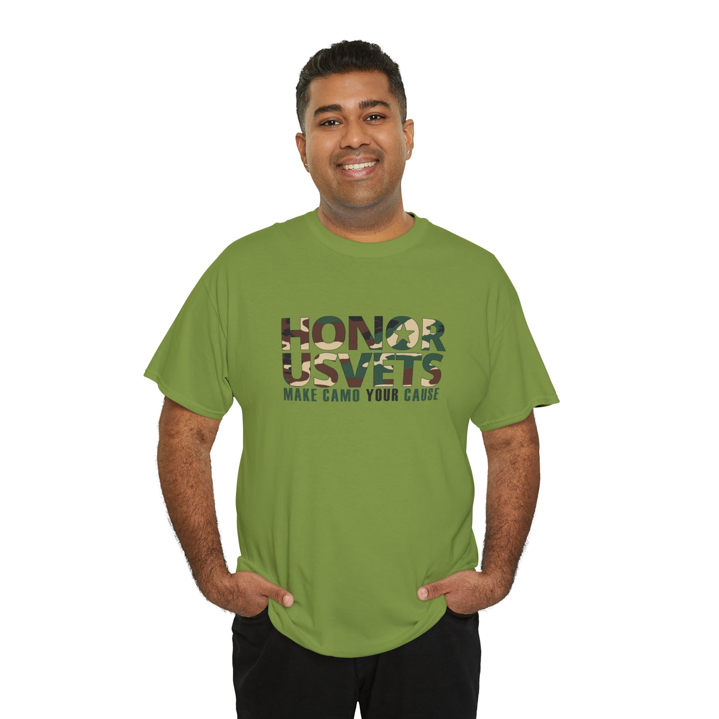 HONORUSVETS Camo Crew Neck Heavy Cotton Tee