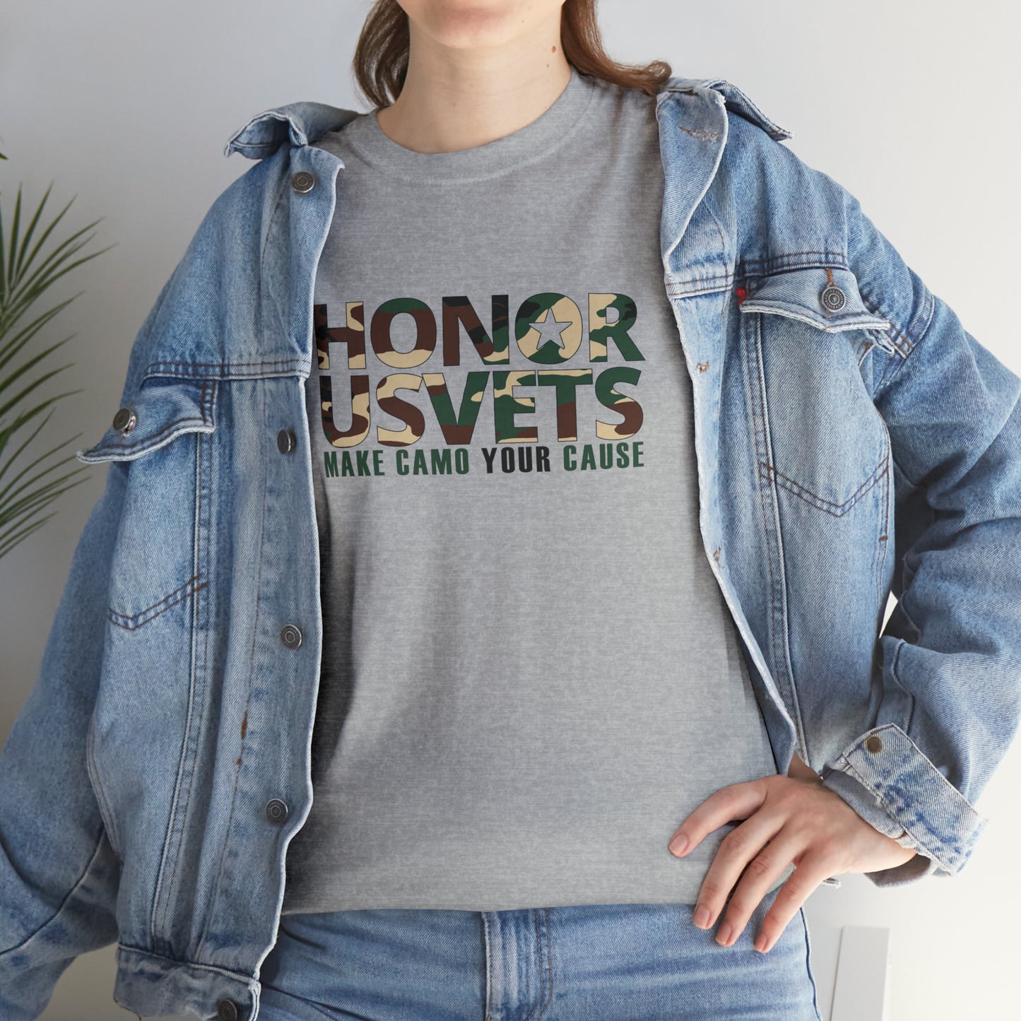 HONORUSVETS Camo Crew Neck Heavy Cotton Tee