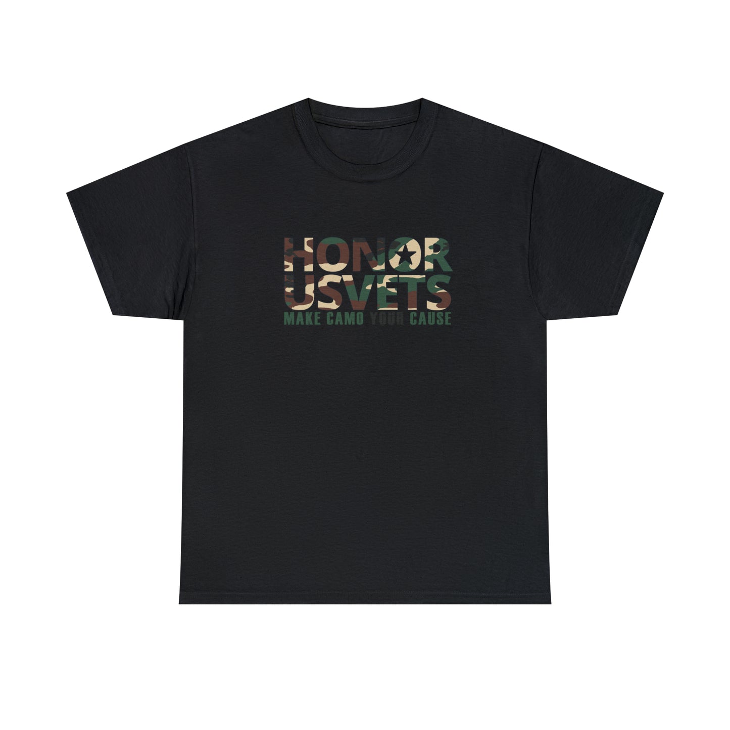 HONORUSVETS Camo Crew Neck Heavy Cotton Tee