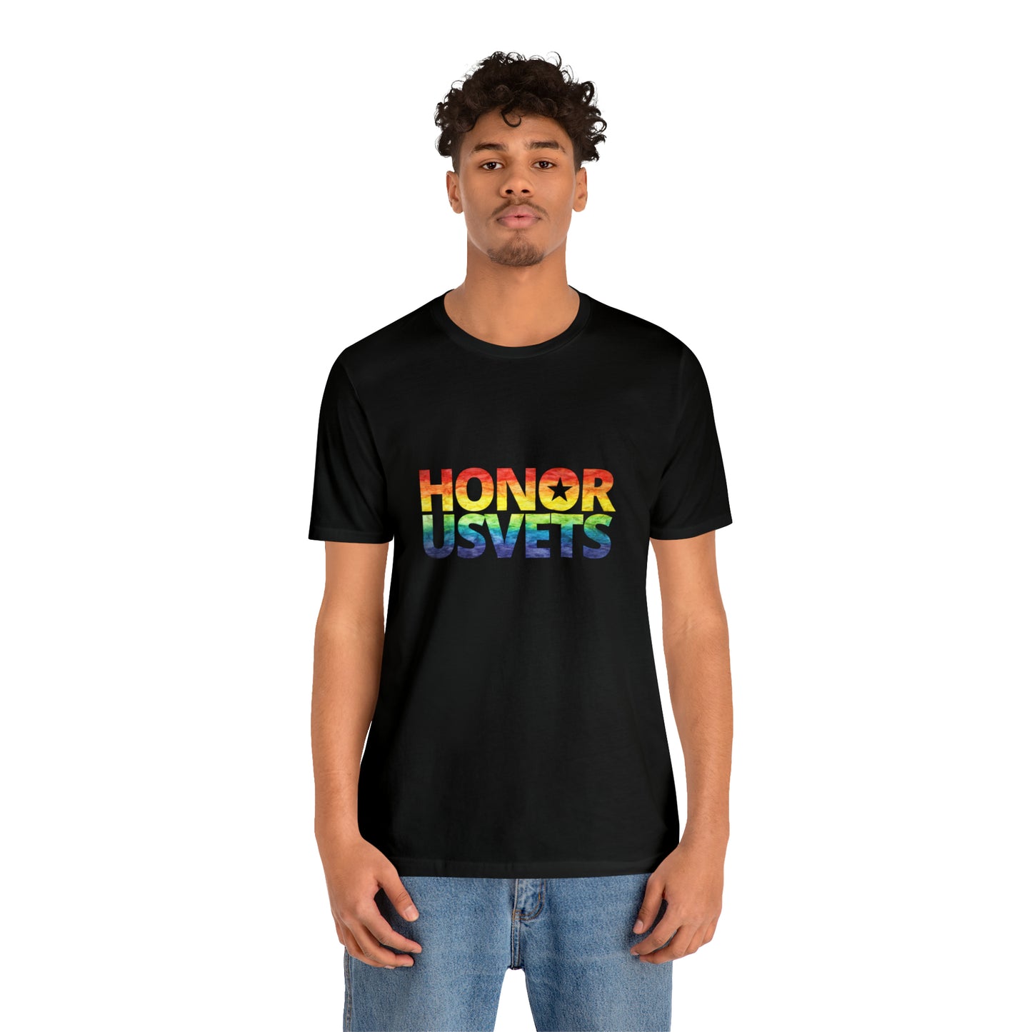 HONORUSVETS Pride Rainbow Premium Crew Neck Adult Tee