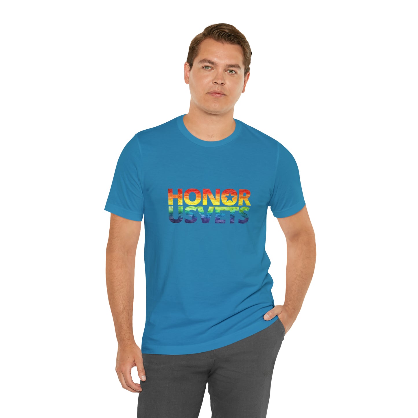 HONORUSVETS Pride Rainbow Premium Crew Neck Adult Tee
