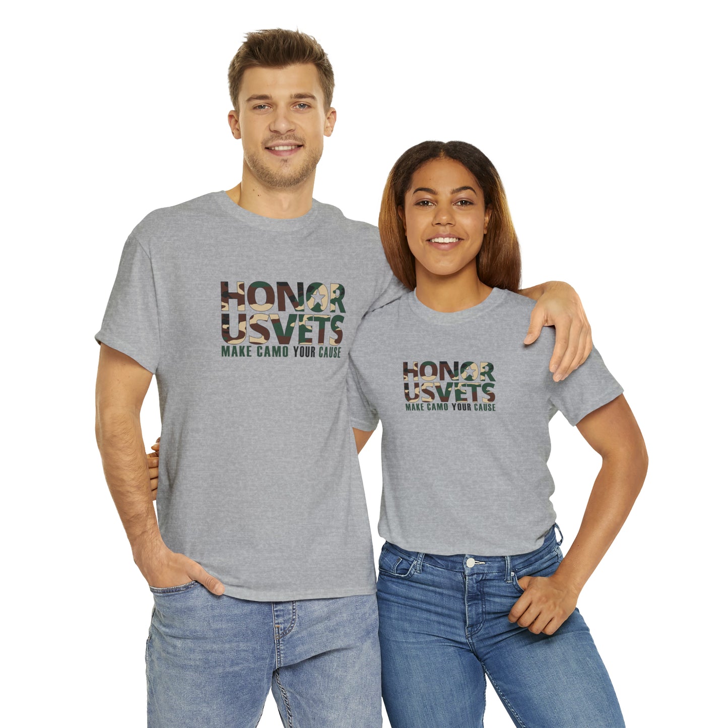 HONORUSVETS Camo Crew Neck Heavy Cotton Tee