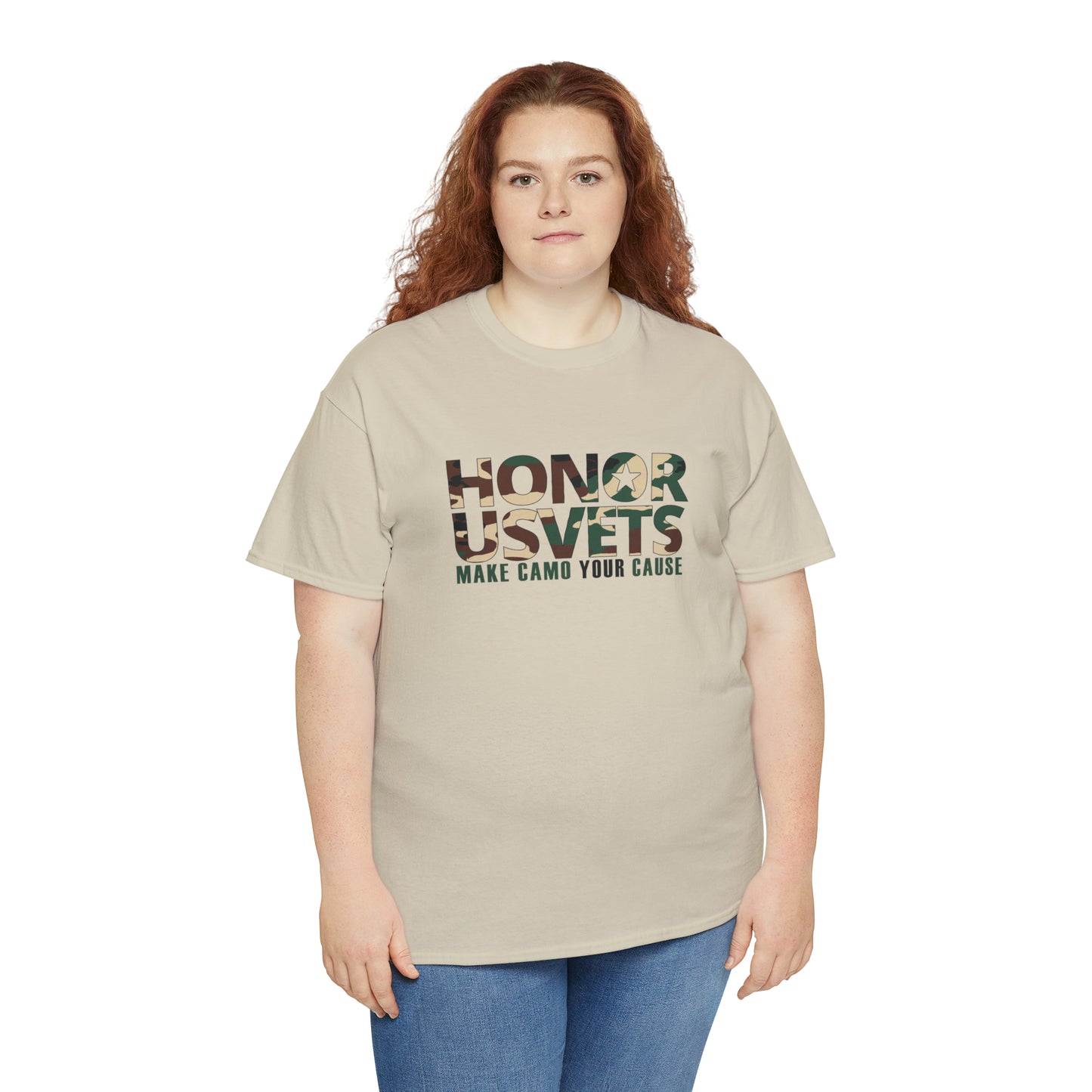 HONORUSVETS Camo Crew Neck Heavy Cotton Tee