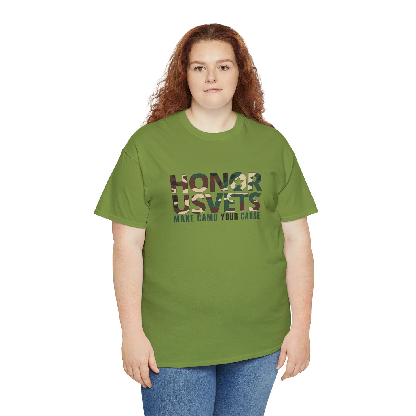 HONORUSVETS Camo Crew Neck Heavy Cotton Tee
