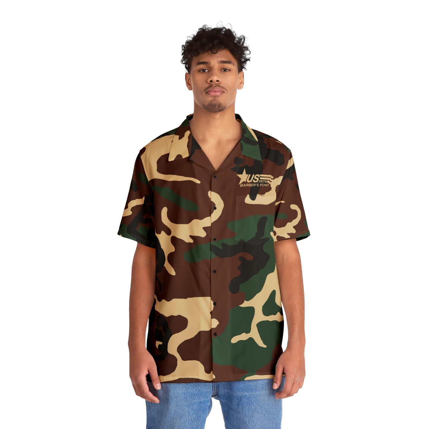 BARBER'S POINT Camo Hawaiian Shirt