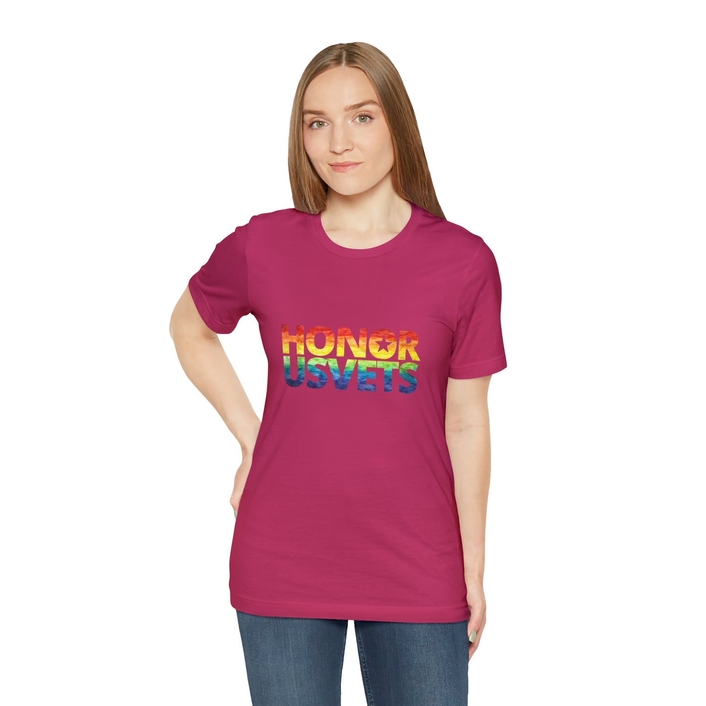 HONORUSVETS Pride Rainbow Premium Crew Neck Adult Tee