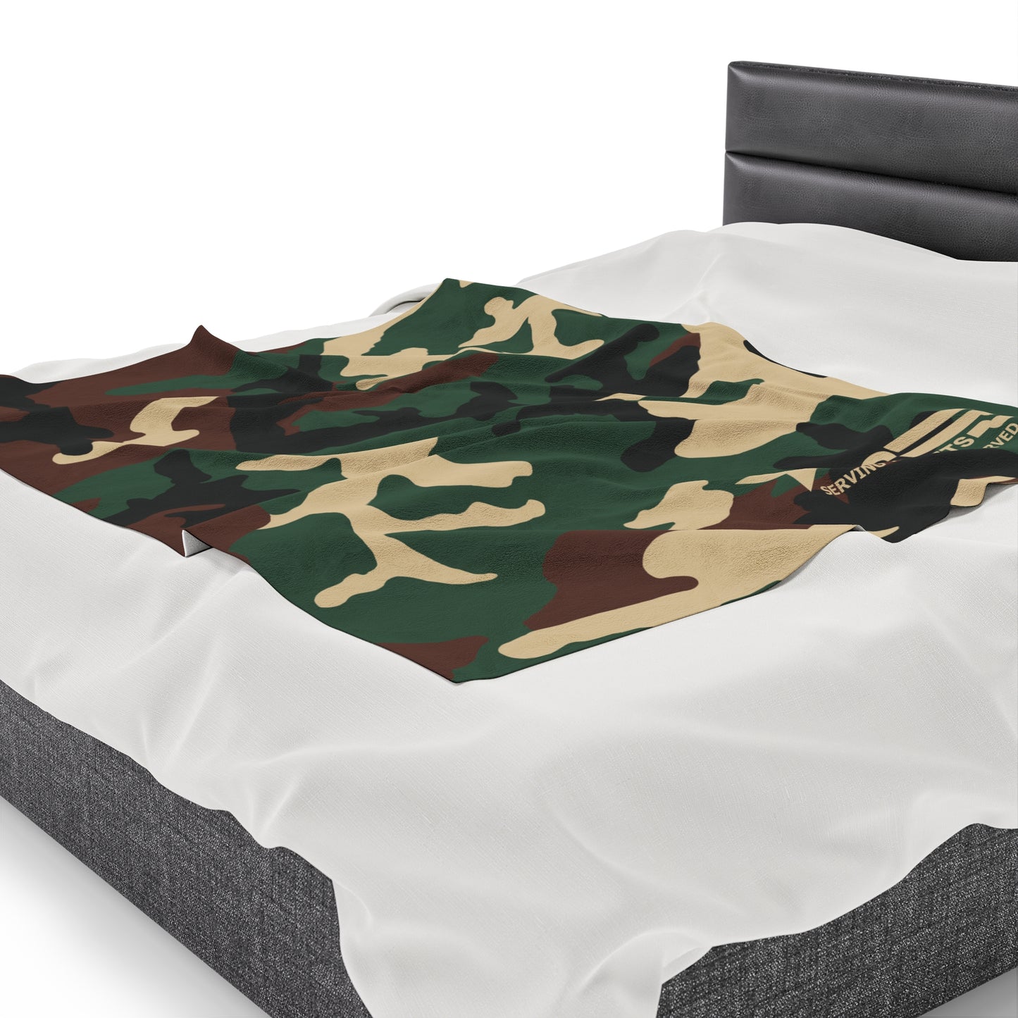 U.S.VETS Camo Print Velveteen Plush Blanket (Multiple Sizes!)