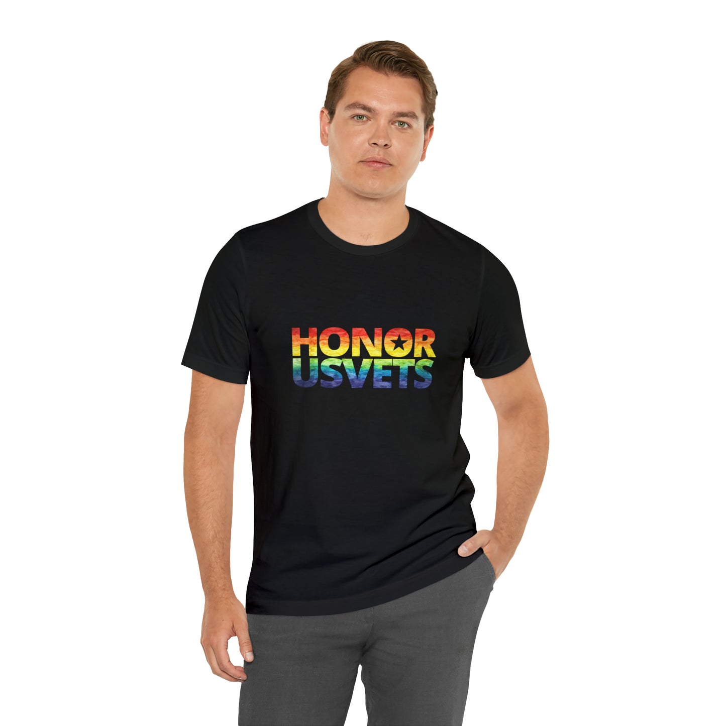 HONORUSVETS Pride Rainbow Premium Crew Neck Adult Tee