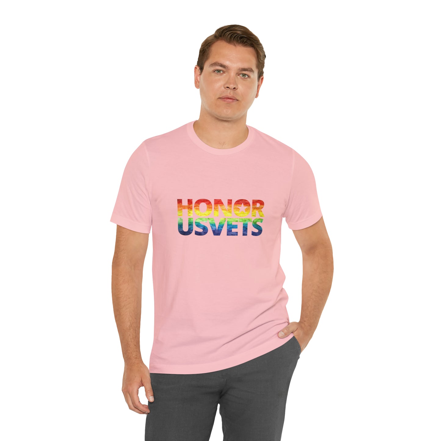 HONORUSVETS Pride Rainbow Premium Crew Neck Adult Tee