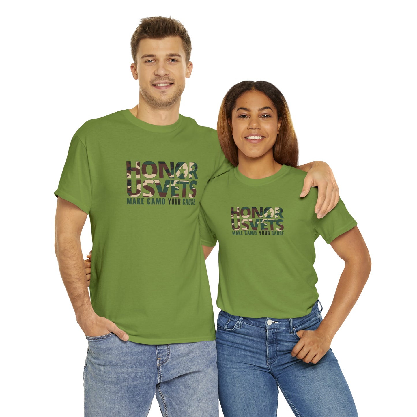 HONORUSVETS Camo Crew Neck Heavy Cotton Tee