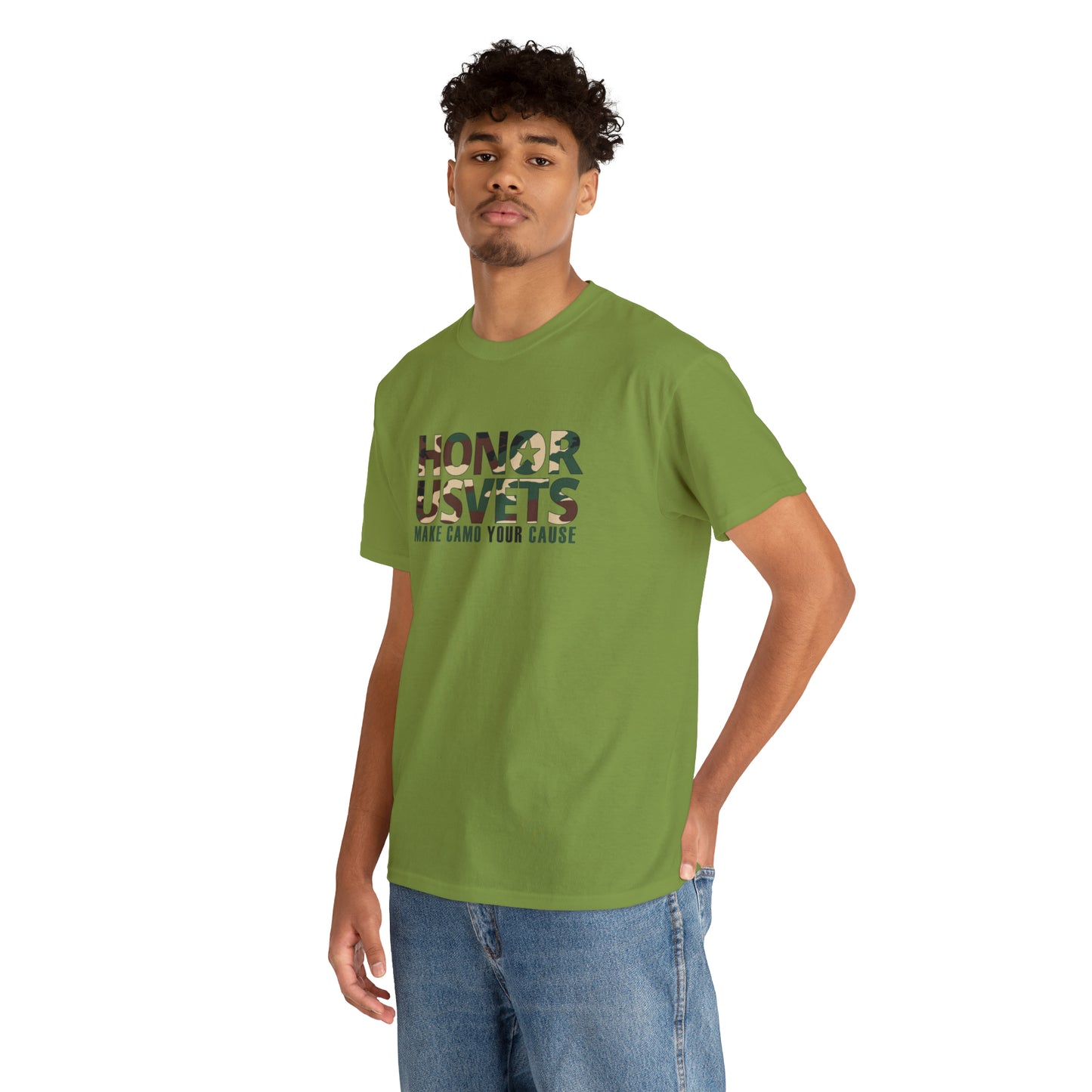 HONORUSVETS Camo Crew Neck Heavy Cotton Tee