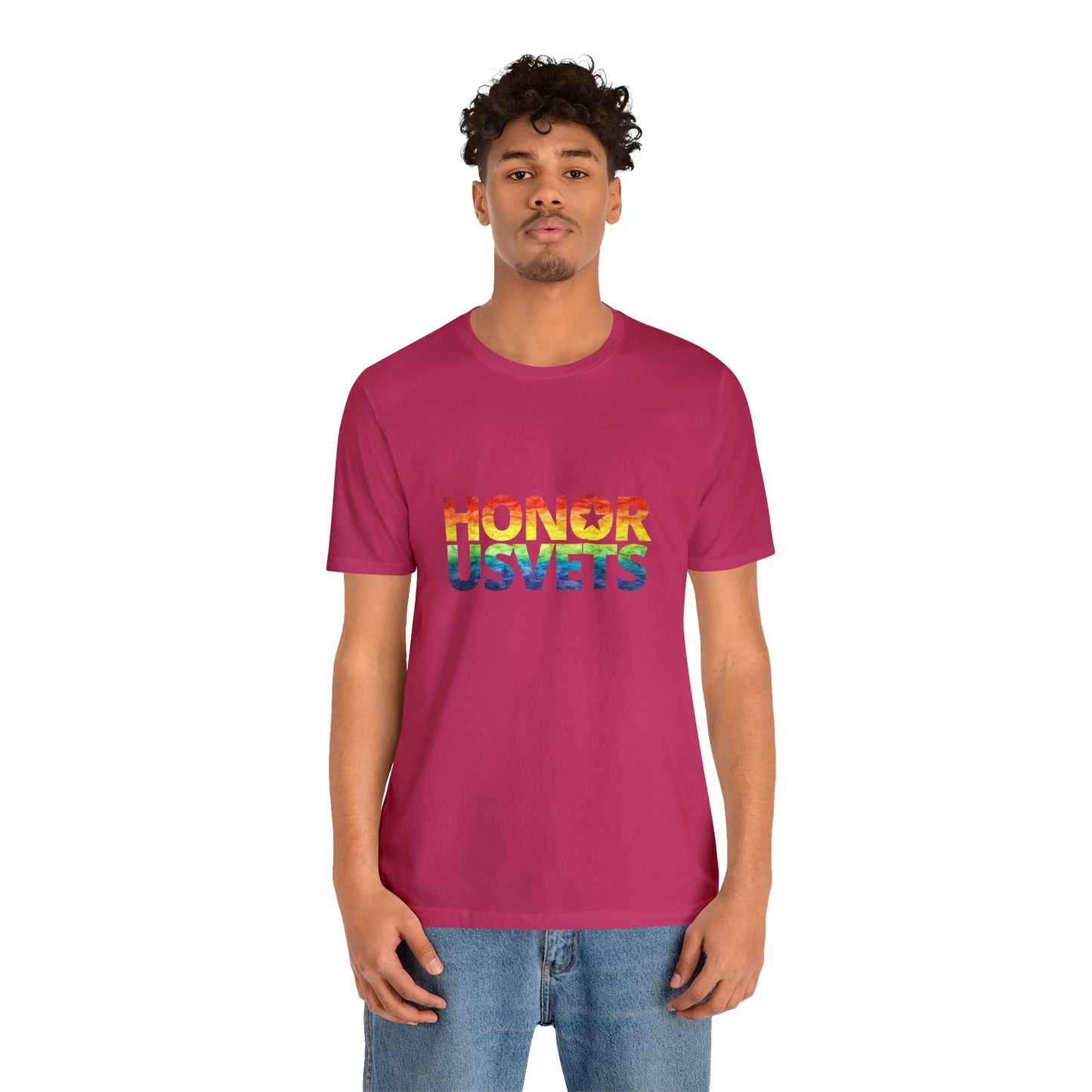 HONORUSVETS Pride Rainbow Premium Crew Neck Adult Tee