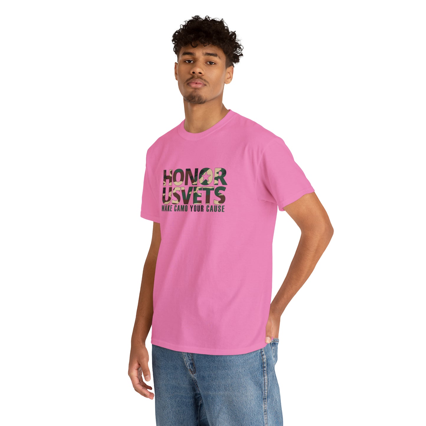 HONORUSVETS Camo Crew Neck Heavy Cotton Tee