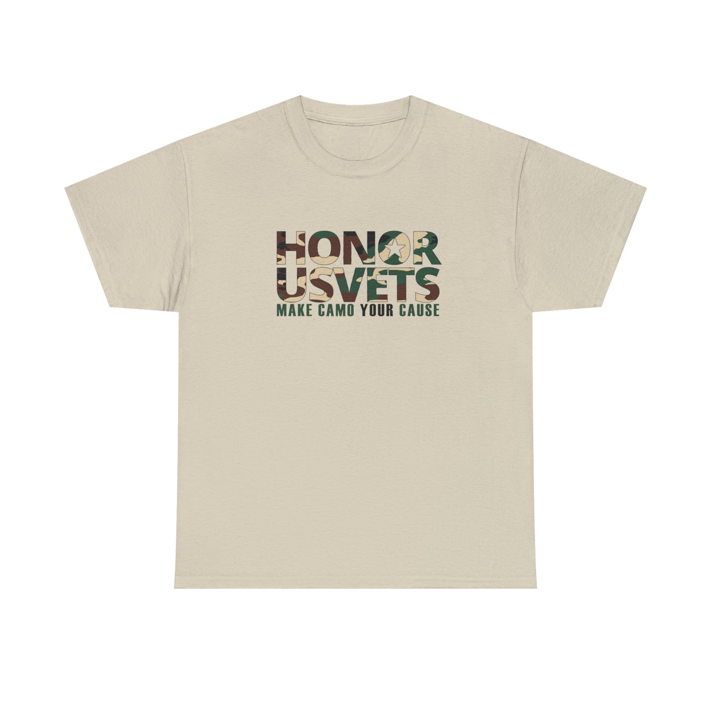 HONORUSVETS Camo Crew Neck Heavy Cotton Tee