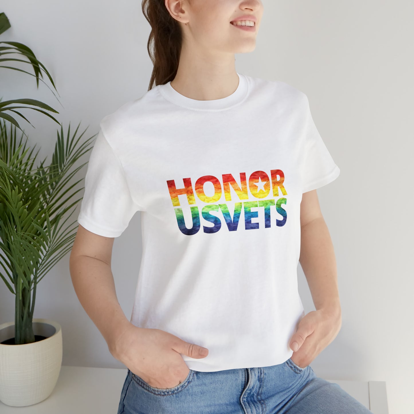 HONORUSVETS Pride Rainbow Premium Crew Neck Adult Tee