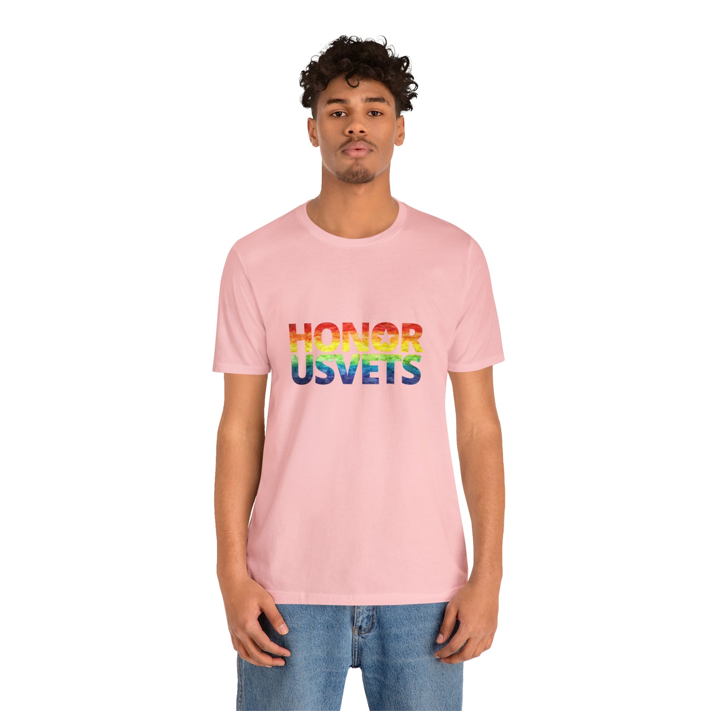 HONORUSVETS Pride Rainbow Premium Crew Neck Adult Tee