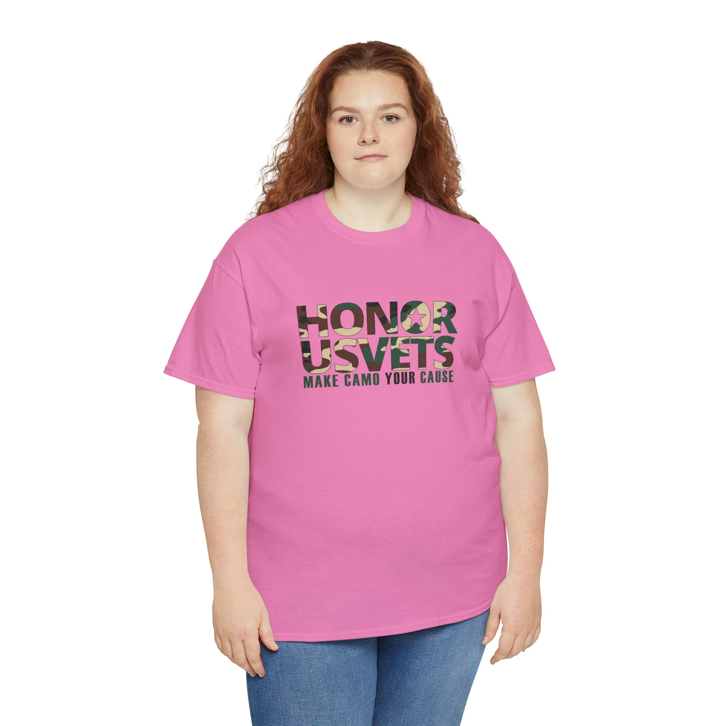 HONORUSVETS Camo Crew Neck Heavy Cotton Tee