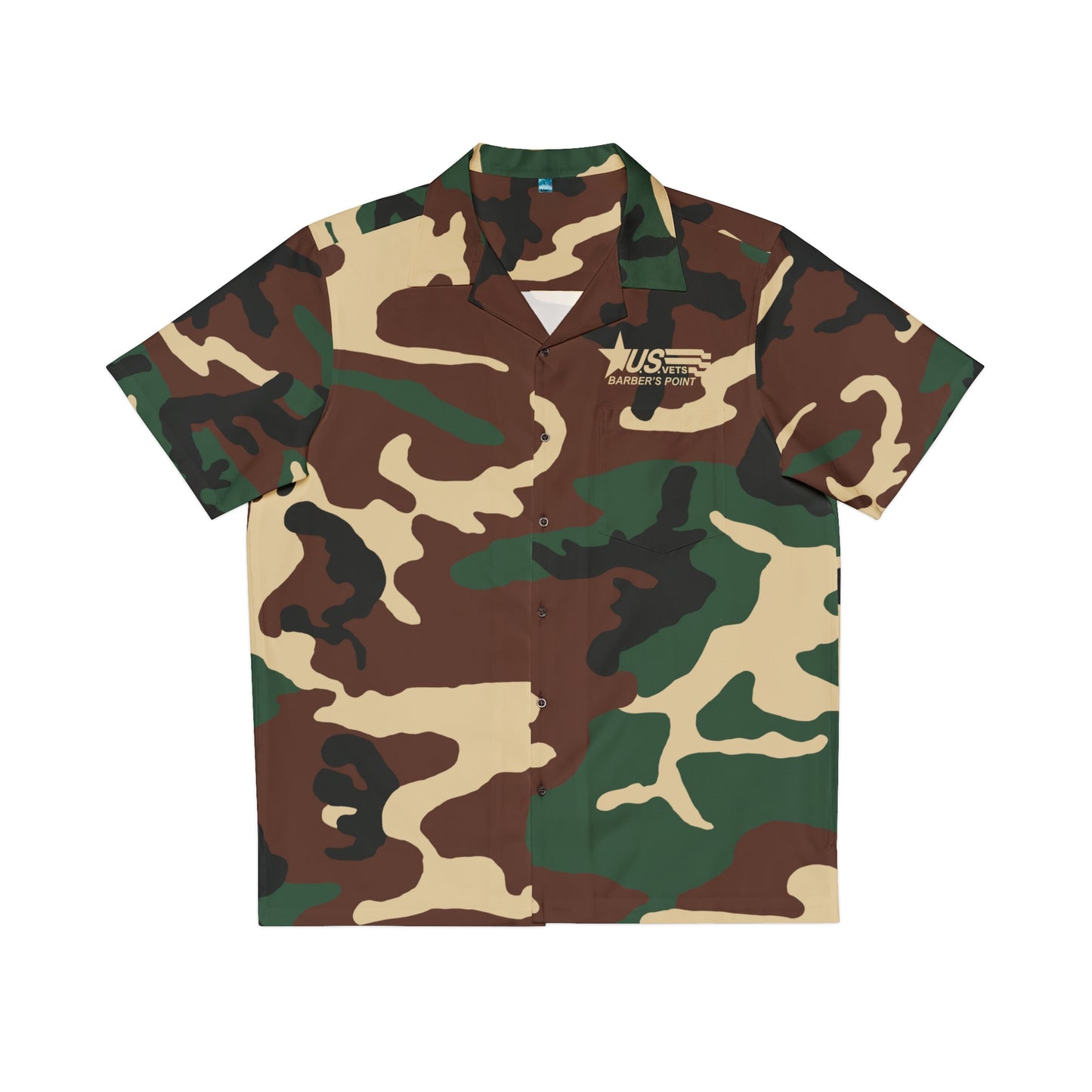BARBER'S POINT Camo Hawaiian Shirt