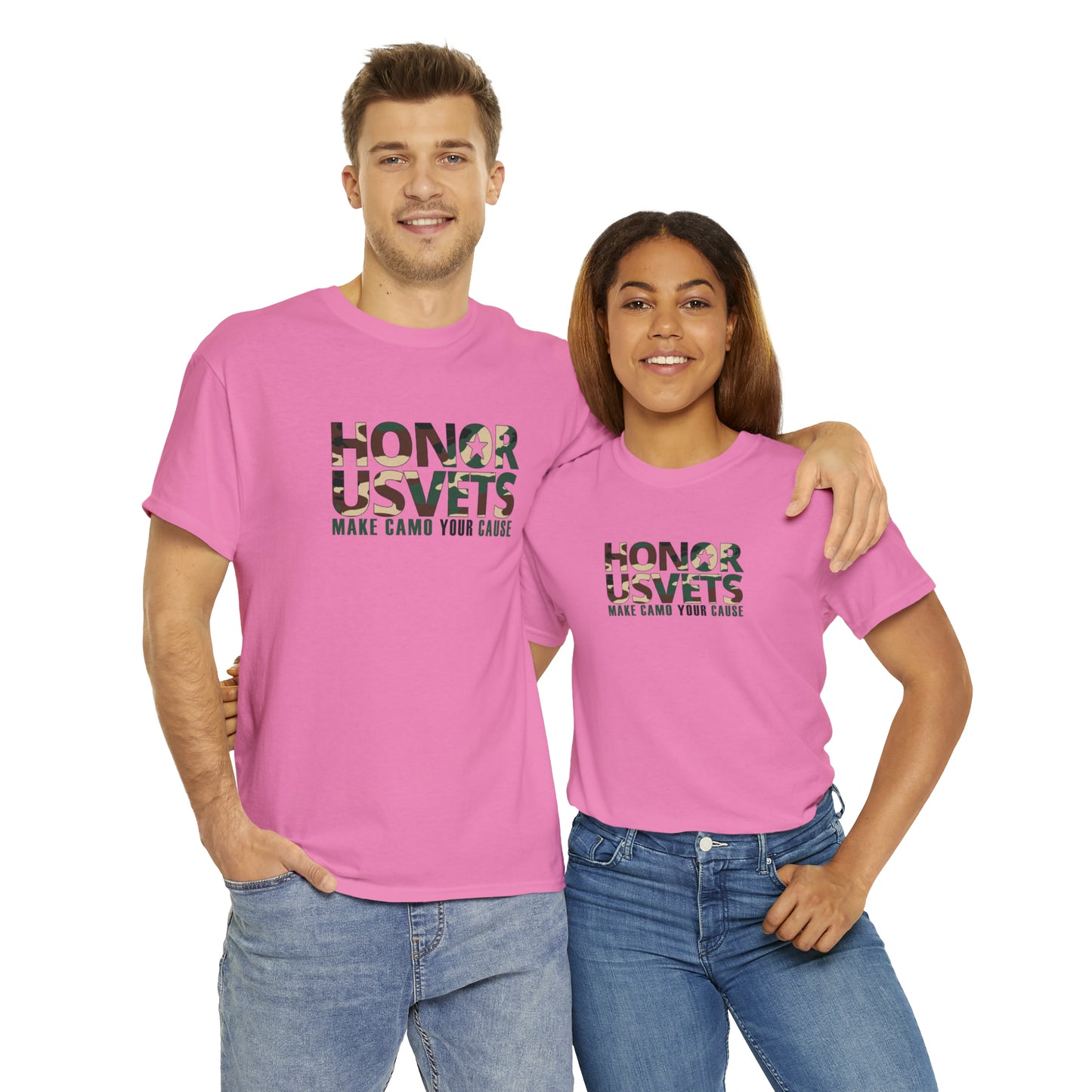 HONORUSVETS Camo Crew Neck Heavy Cotton Tee