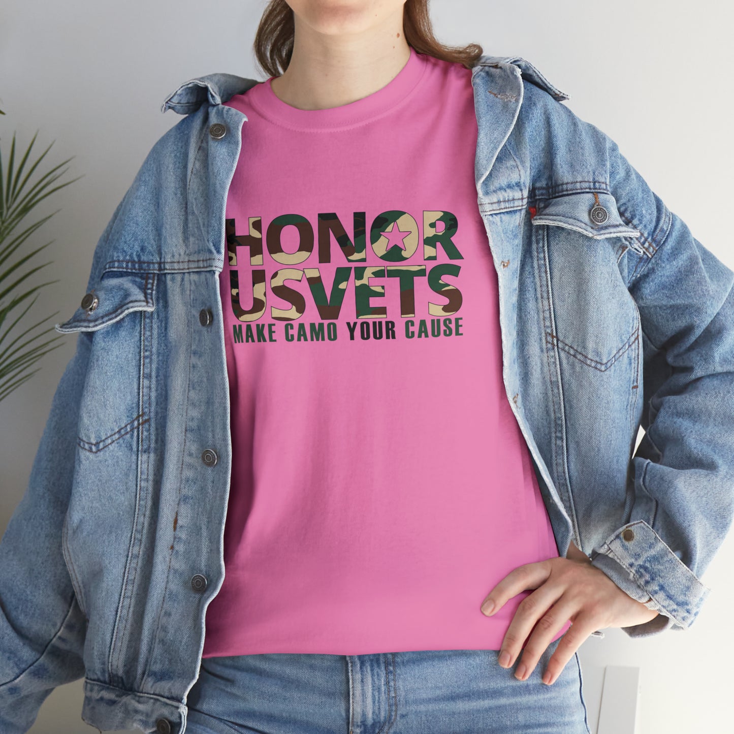 HONORUSVETS Camo Crew Neck Heavy Cotton Tee