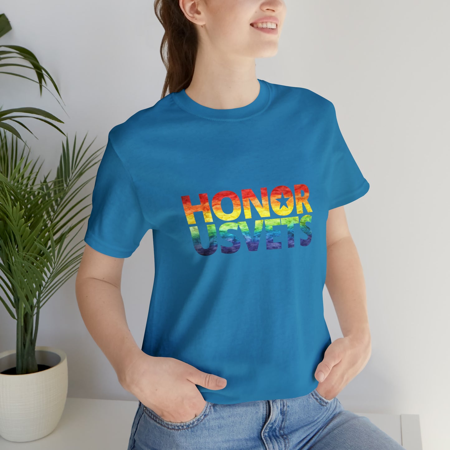 HONORUSVETS Pride Rainbow Premium Crew Neck Adult Tee