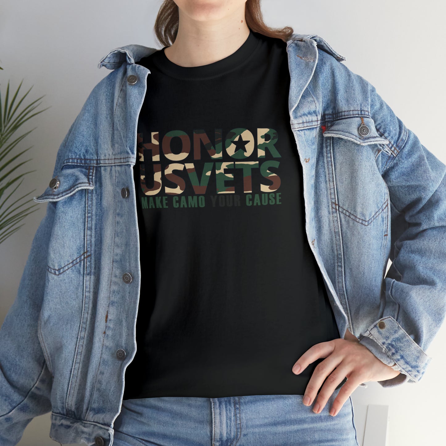HONORUSVETS Camo Crew Neck Heavy Cotton Tee