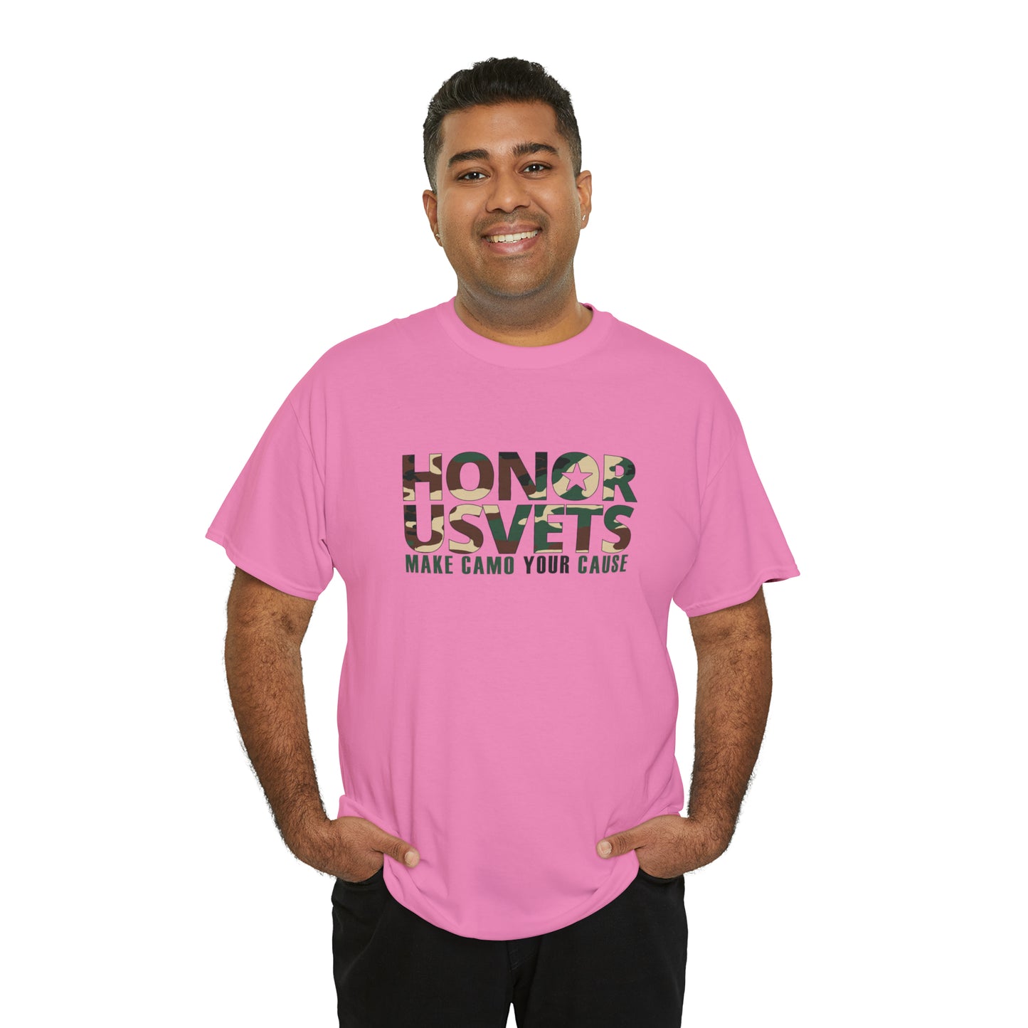 HONORUSVETS Camo Crew Neck Heavy Cotton Tee