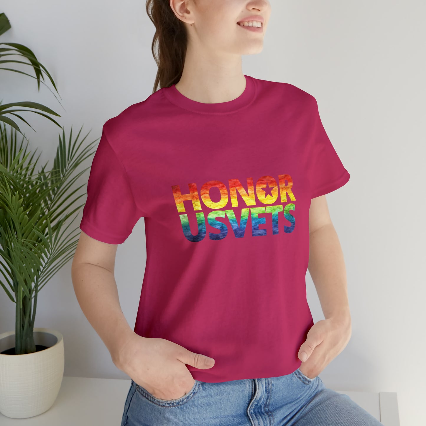 HONORUSVETS Pride Rainbow Premium Crew Neck Adult Tee
