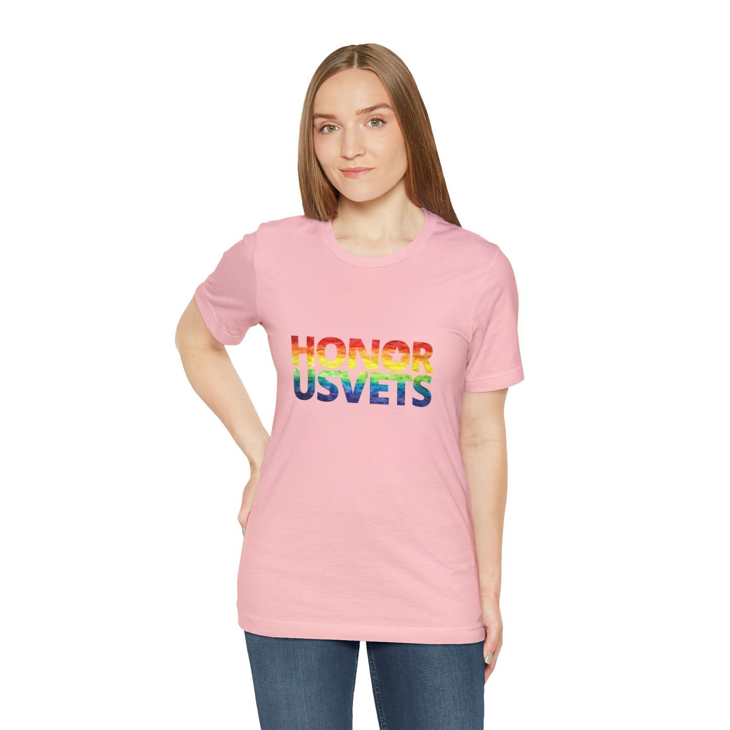 HONORUSVETS Pride Rainbow Premium Crew Neck Adult Tee