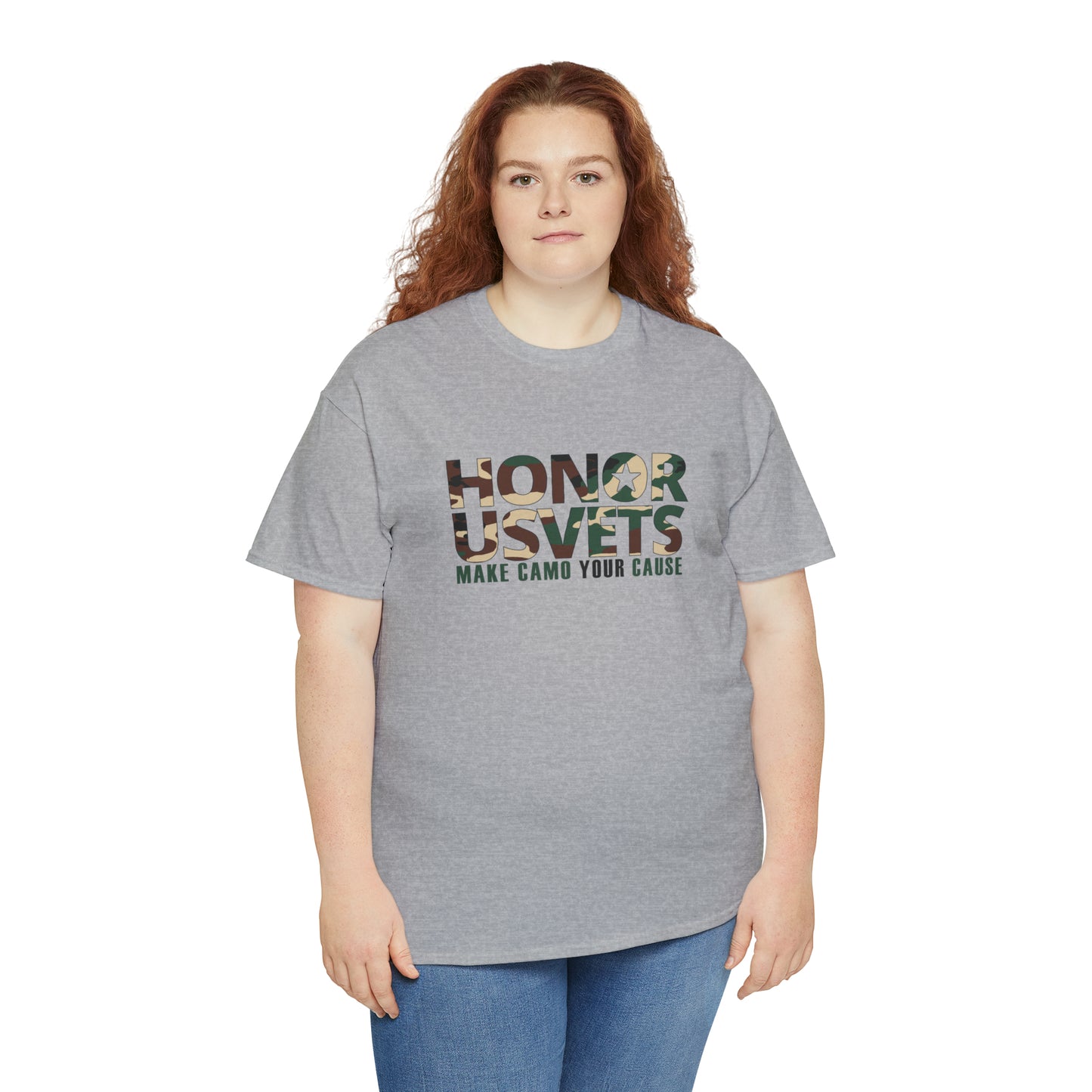 HONORUSVETS Camo Crew Neck Heavy Cotton Tee