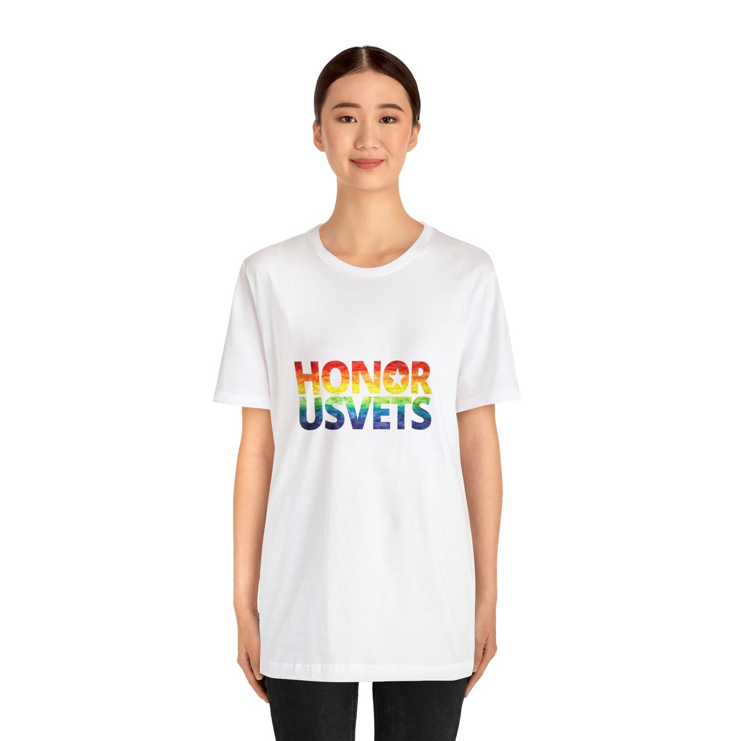 HONORUSVETS Pride Rainbow Premium Crew Neck Adult Tee