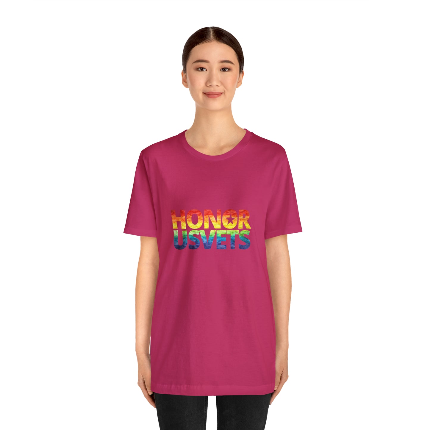 HONORUSVETS Pride Rainbow Premium Crew Neck Adult Tee
