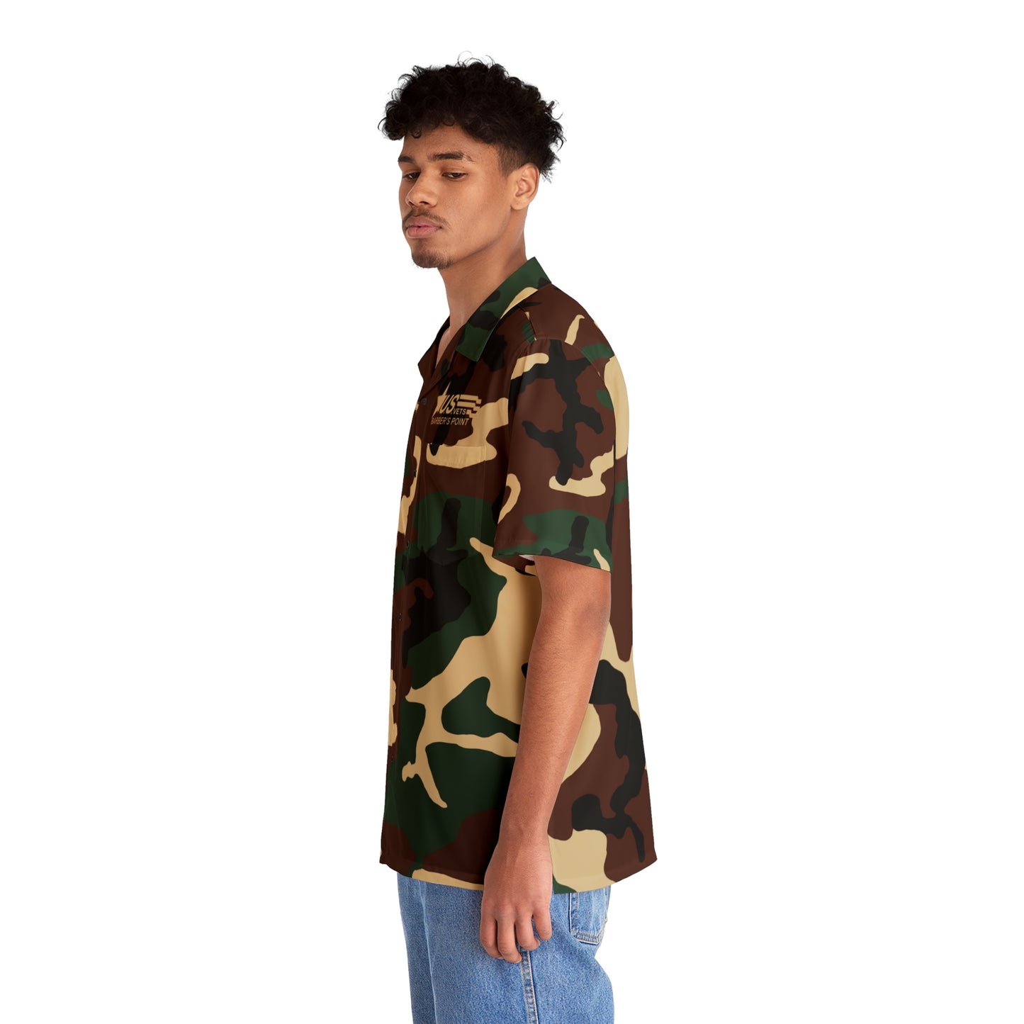 BARBER'S POINT Camo Hawaiian Shirt