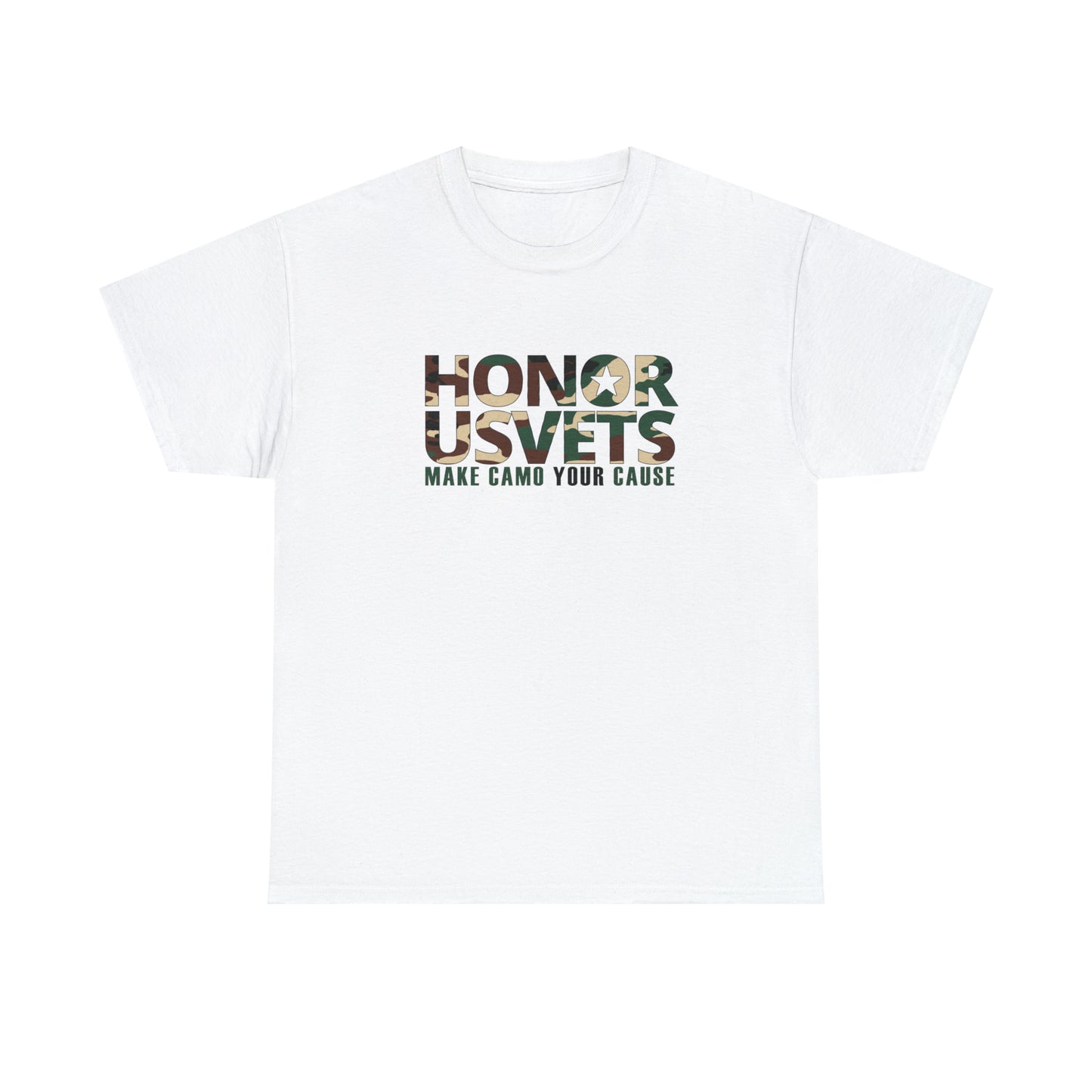 HONORUSVETS Camo Crew Neck Heavy Cotton Tee
