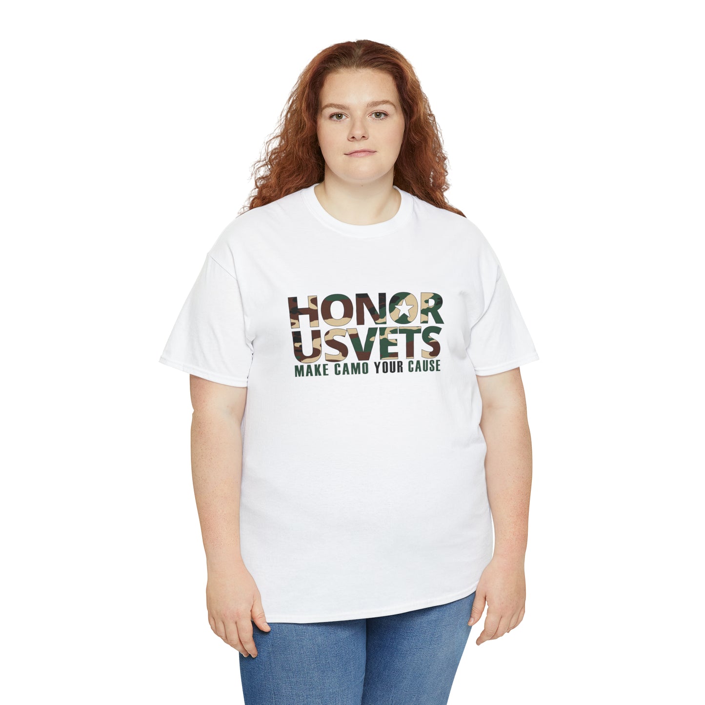 HONORUSVETS Camo Crew Neck Heavy Cotton Tee