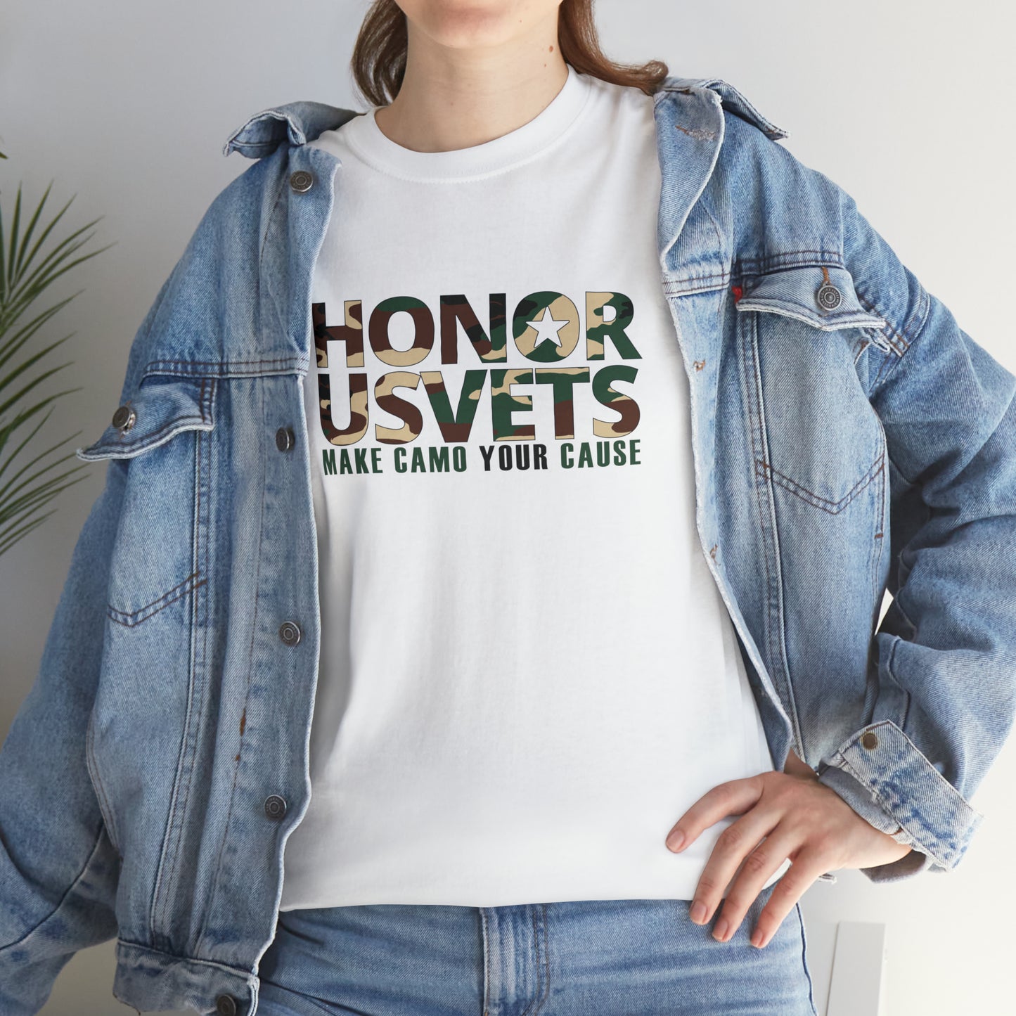 HONORUSVETS Camo Crew Neck Heavy Cotton Tee