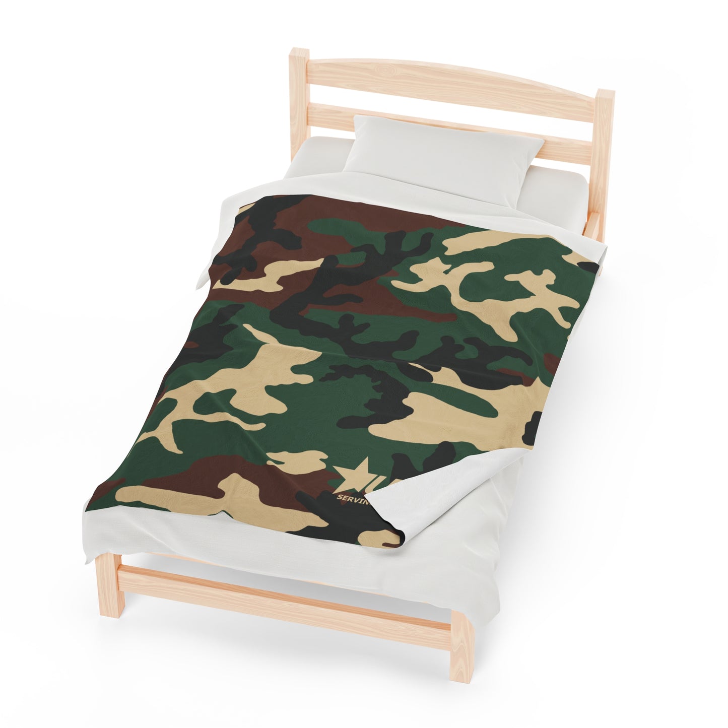 U.S.VETS Camo Print Velveteen Plush Blanket (Multiple Sizes!)