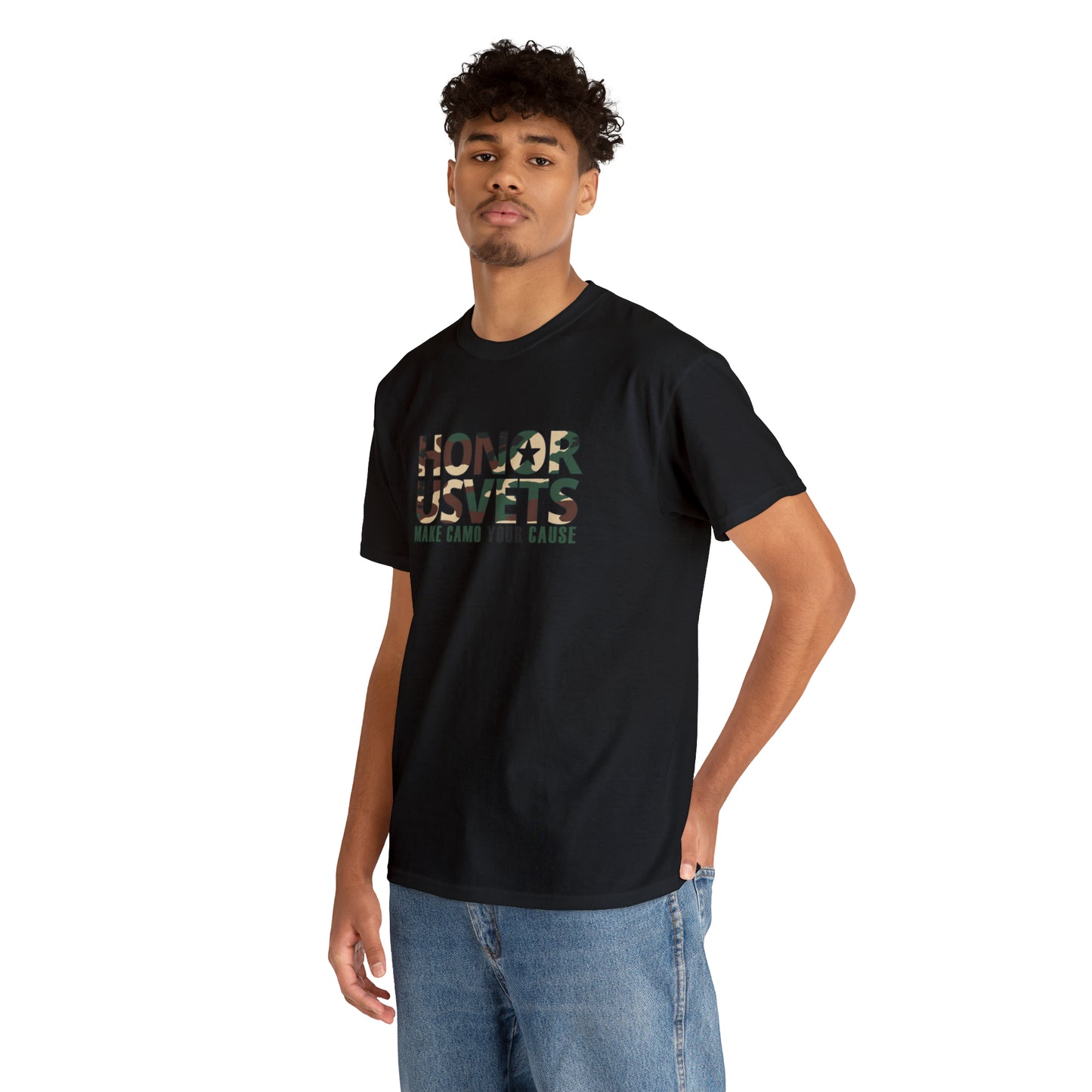 HONORUSVETS Camo Crew Neck Heavy Cotton Tee