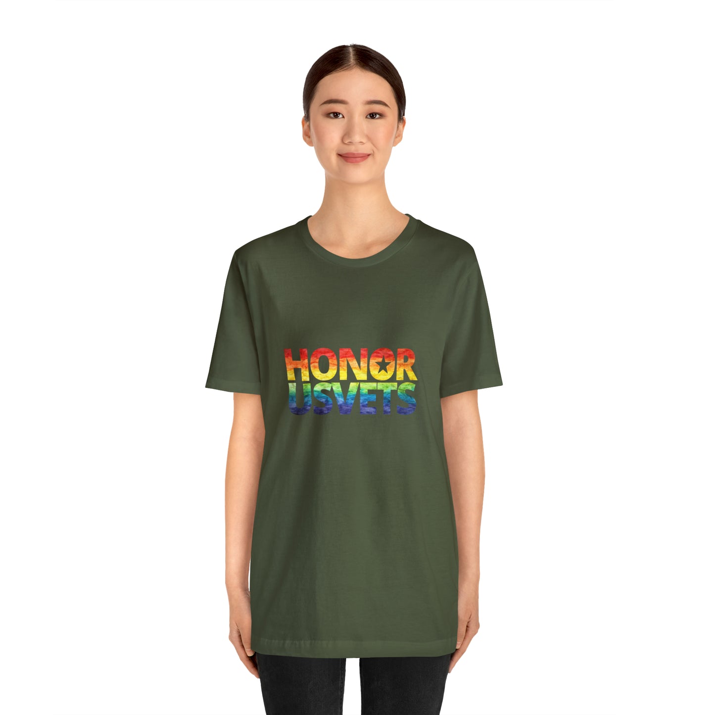 HONORUSVETS Pride Rainbow Premium Crew Neck Adult Tee
