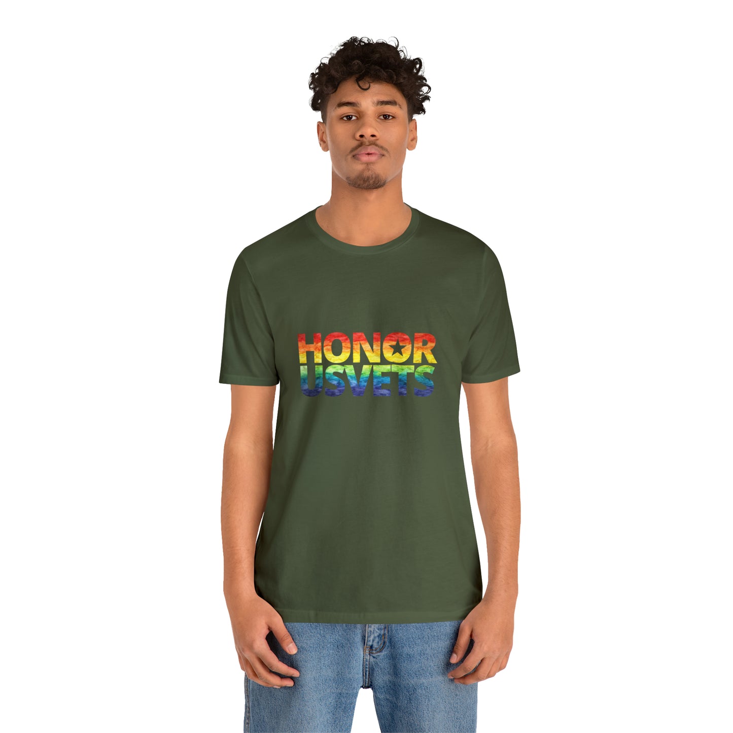 HONORUSVETS Pride Rainbow Premium Crew Neck Adult Tee