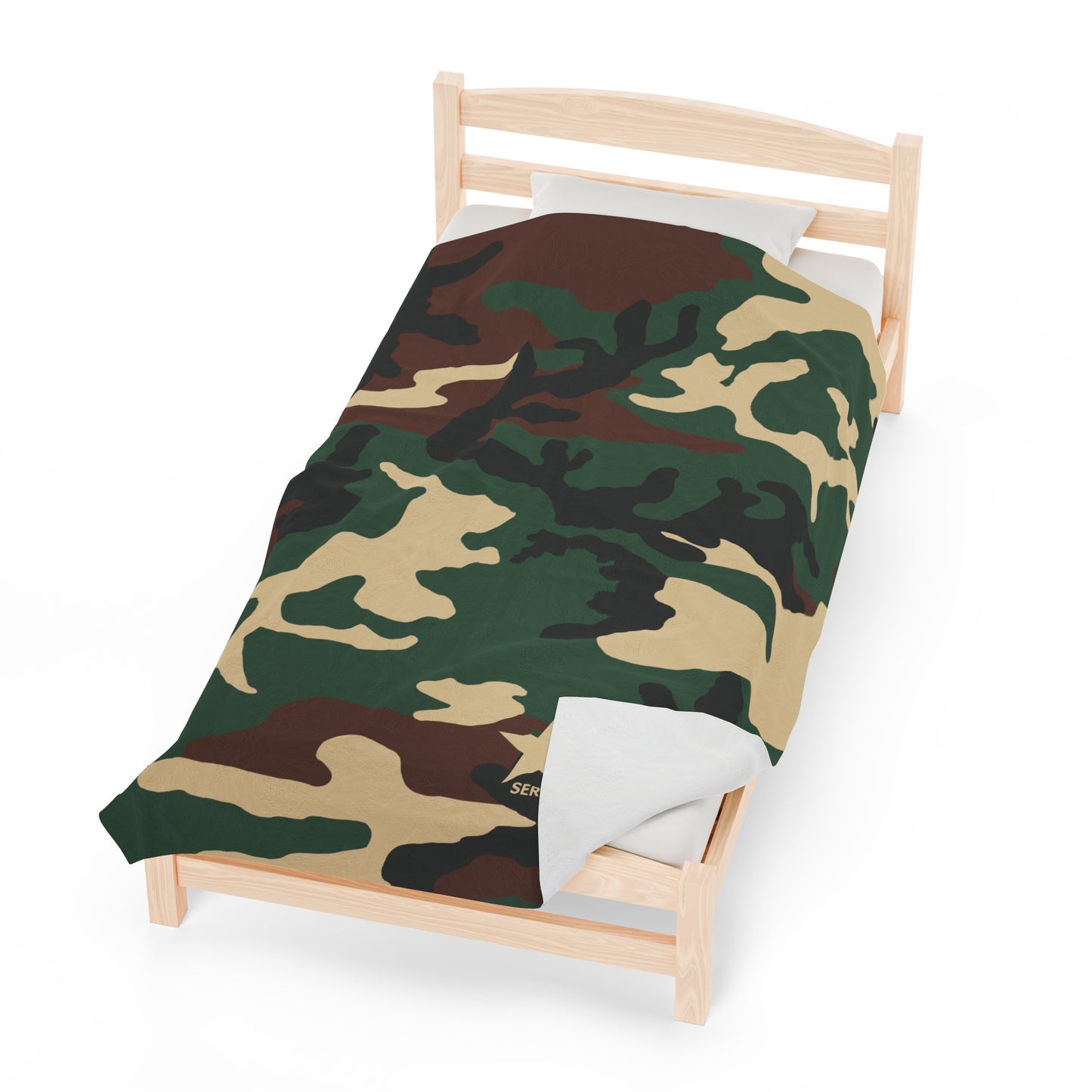 U.S.VETS Camo Print Velveteen Plush Blanket (Multiple Sizes!)